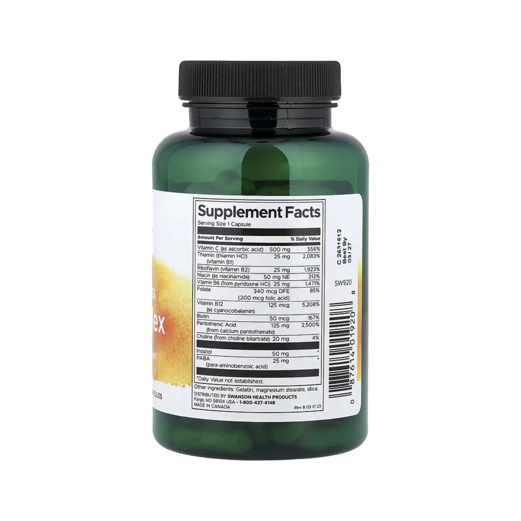 SWANSON SUPER ESTRES B-COMPLEX CON VITAMINA C 100 CAPS SFN
