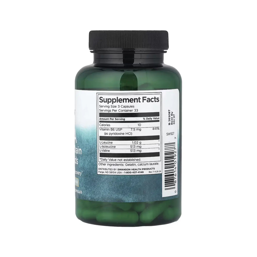 SWANSON BCAA AMINOÁCIDOS DE CADENA RAMIFICADA/ VIT B6 100CAPS SFN