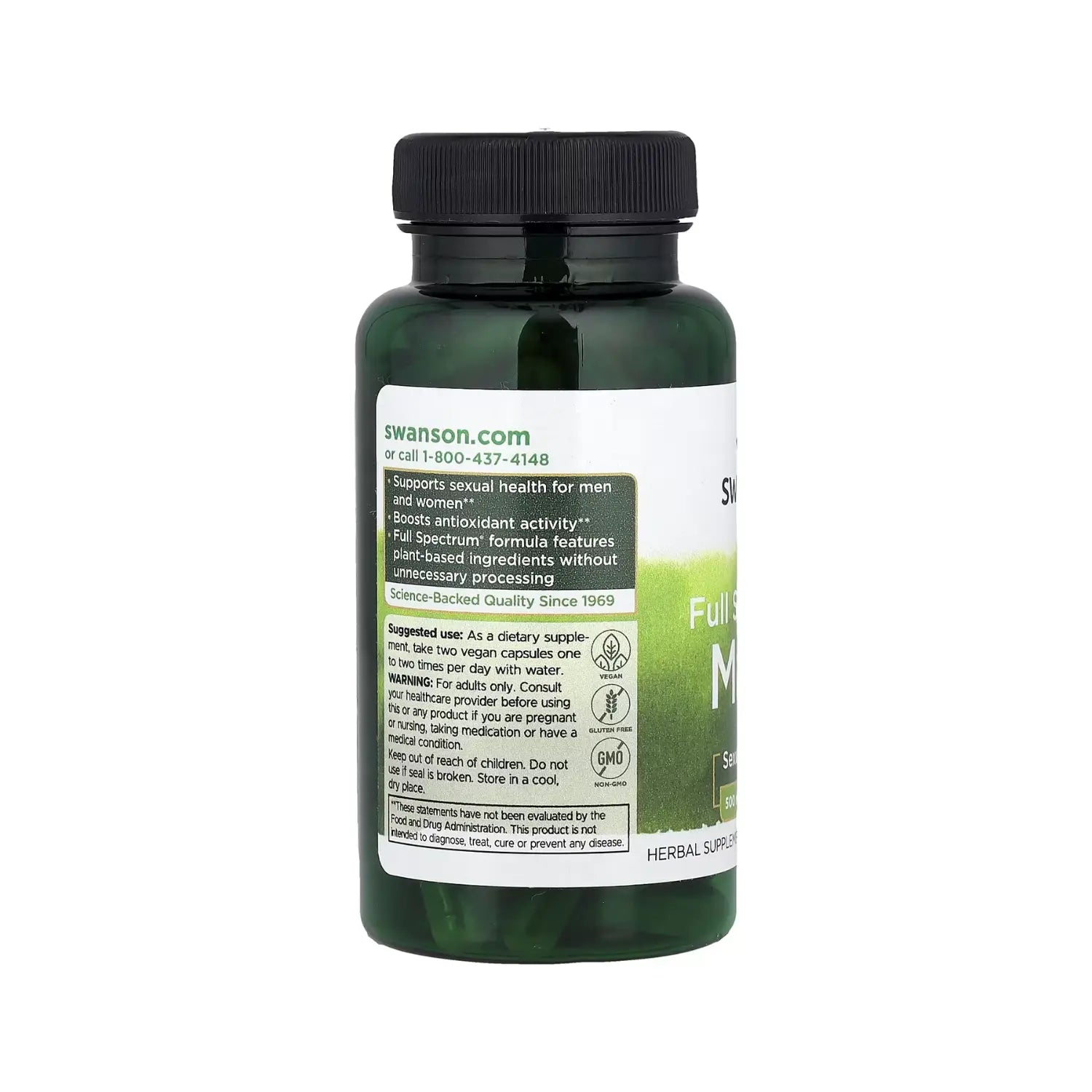 Swanson, Maca de espectro completo, 500 mg, 100 cápsulas sfn