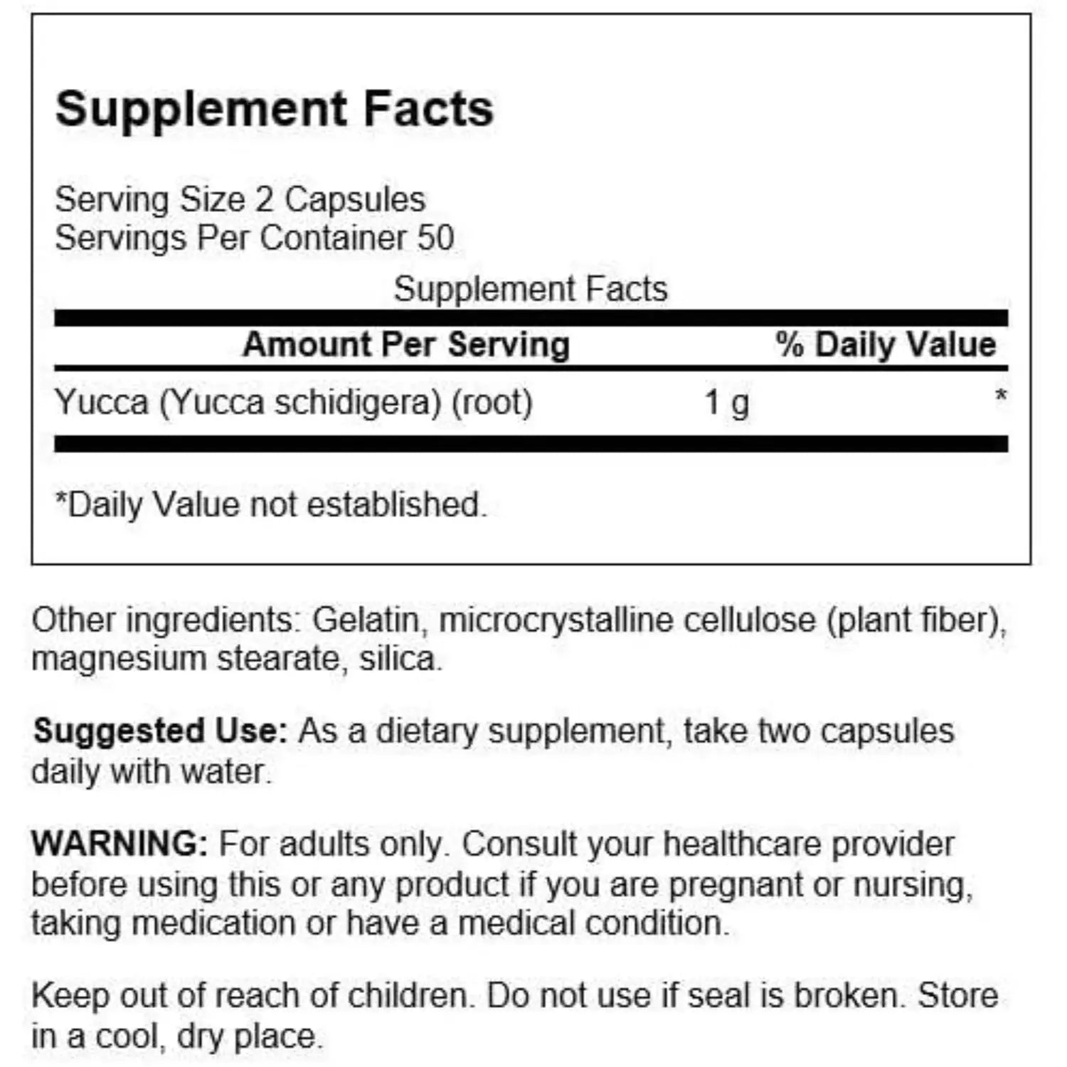 Swanson Full Spectrum Yucca 500 mg 100 Caps SFN