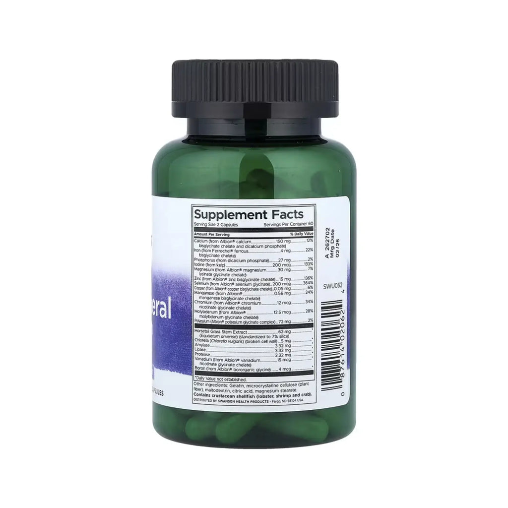 SWANSON ALBION MULTI-MINERAL CON HIERRO 120 CAPSULAS SFN