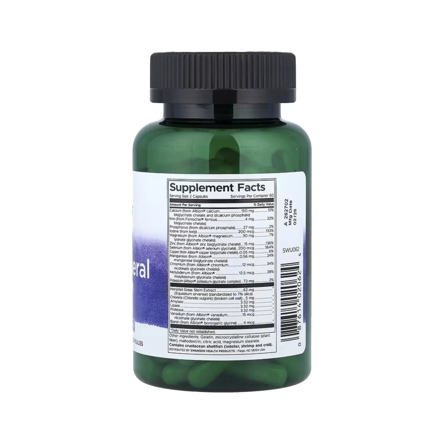 SWANSON ALBION MULTI-MINERAL CON HIERRO 120 CAPSULAS SFN