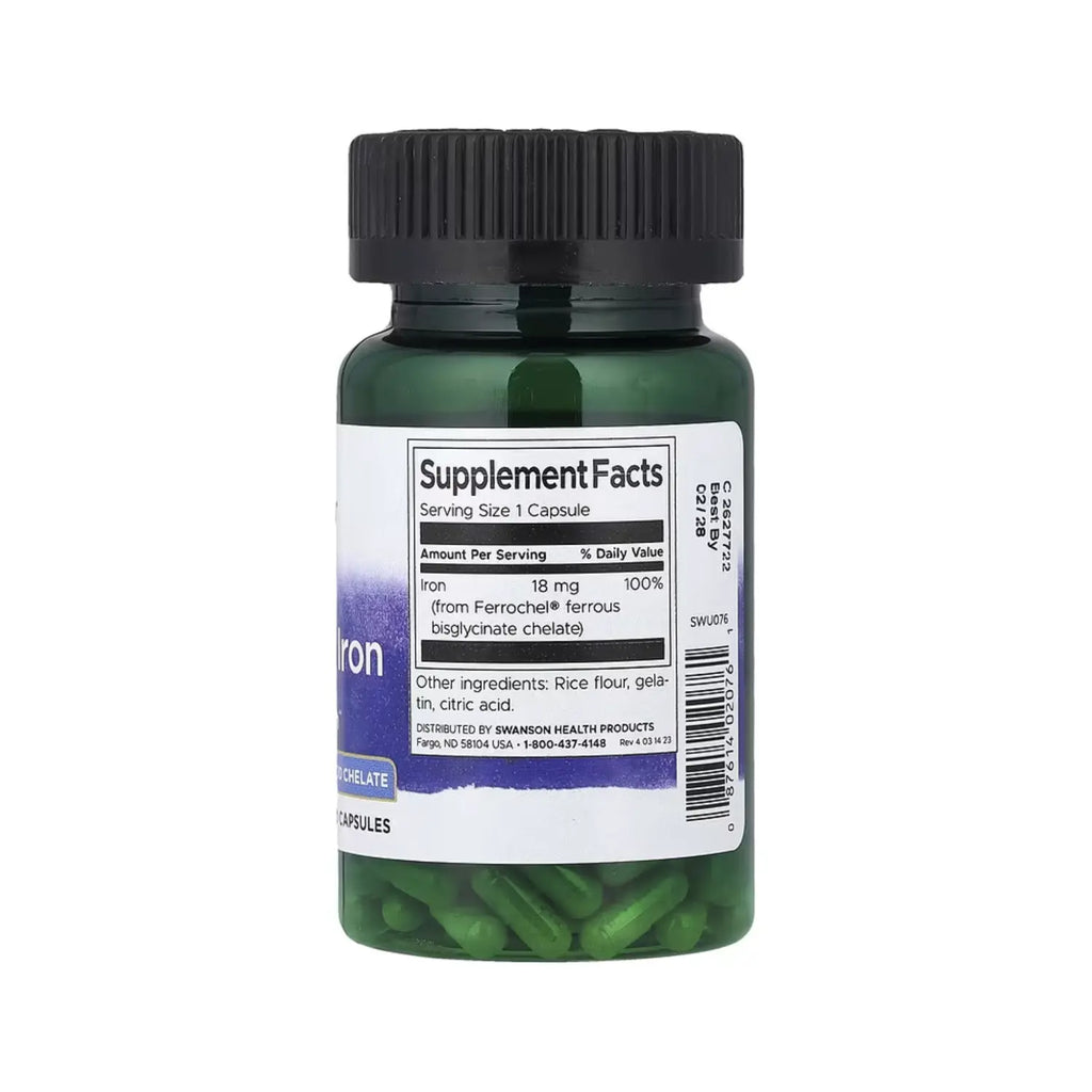 SWANSON ALBION FERROCHEL HIERRO 18 MG 180 CAPS SFN