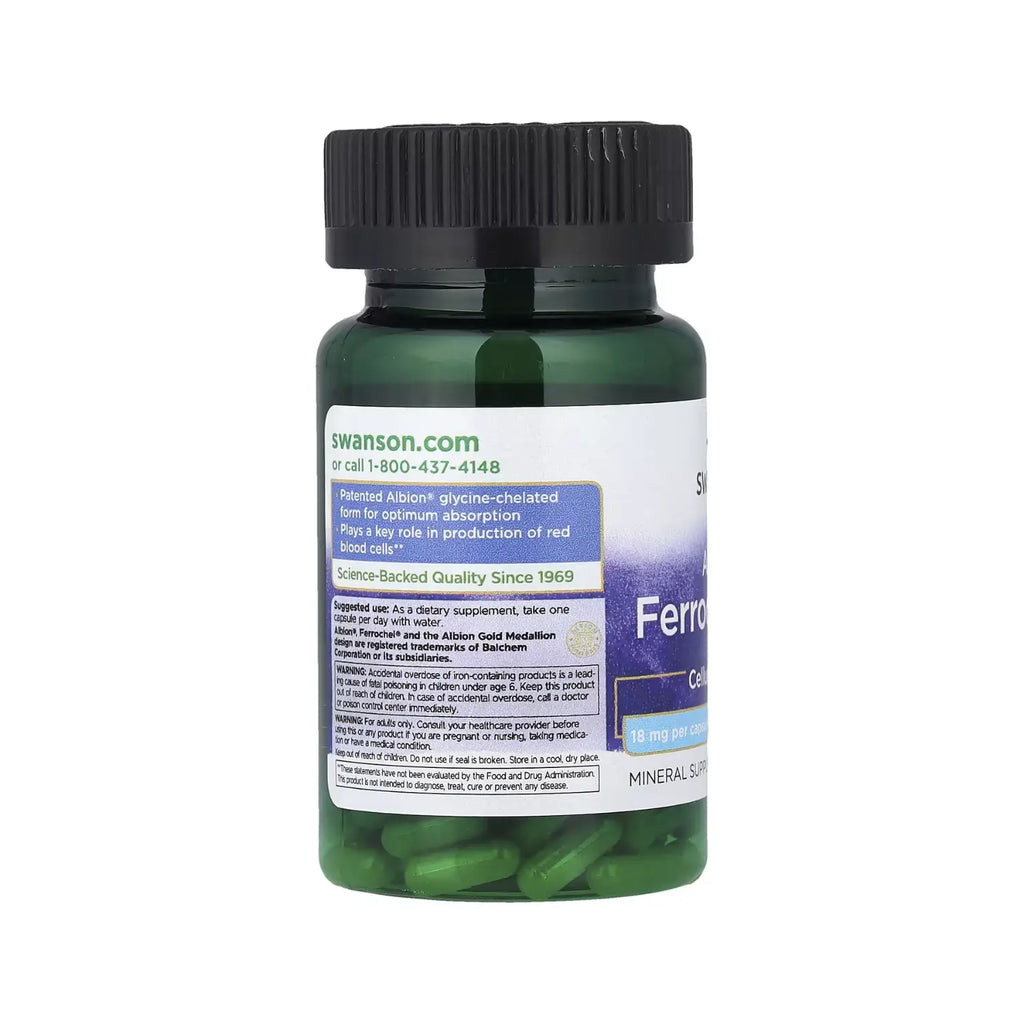 SWANSON ALBION FERROCHEL HIERRO 18 MG 180 CAPS SFN