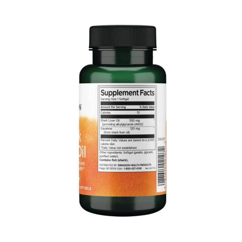 Aceite De Hígado De Tiburón 550 Mg, Ayuda A Fortalecer El Sistema Inmunológico 60 Cápsulas Blandas