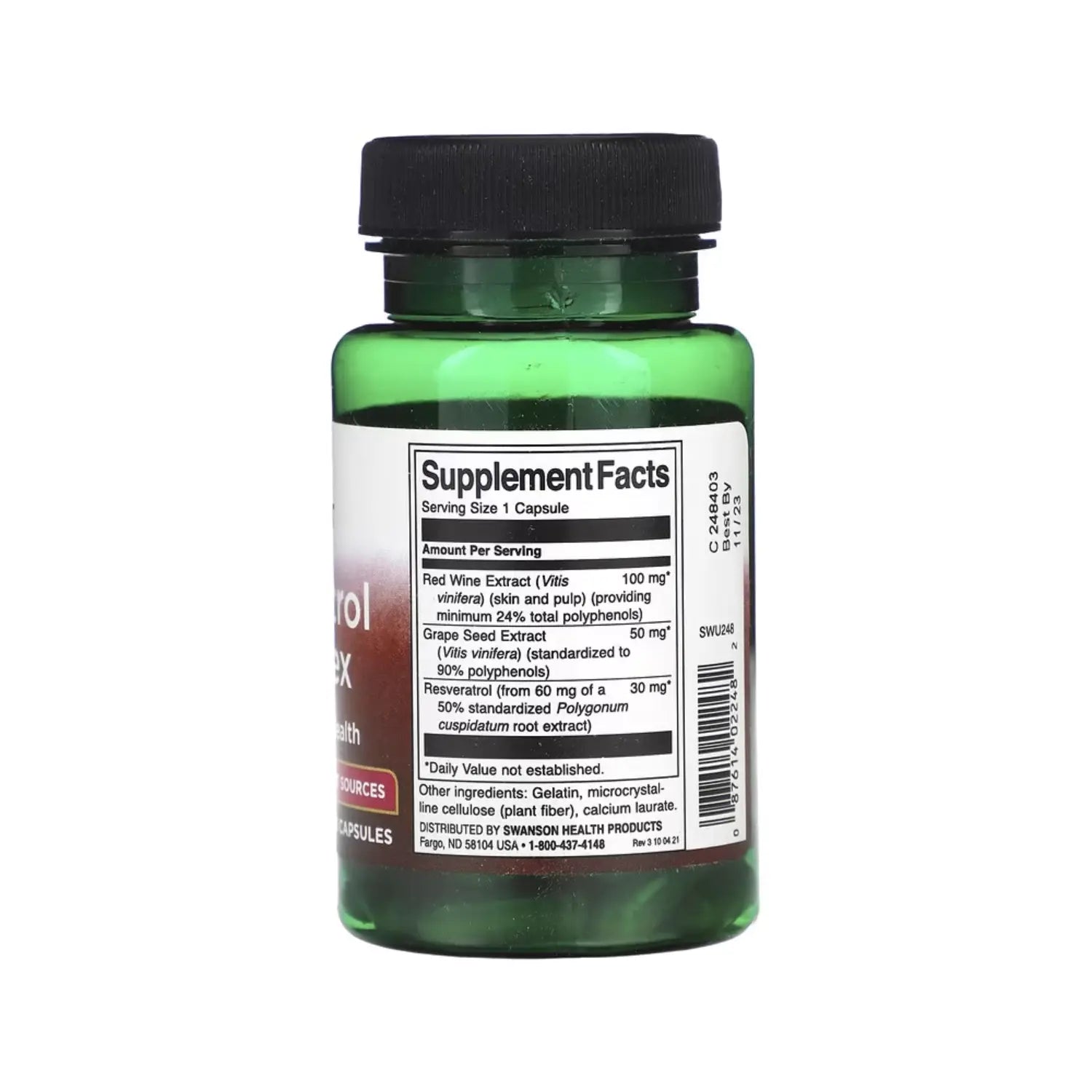 SWANSON COMPLEJO DE RESVERATROL 180 MG 60 CAPS SFN