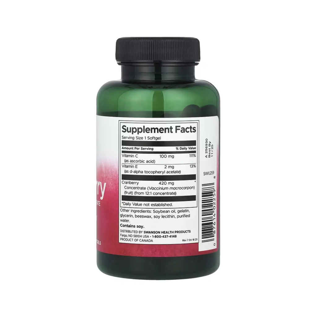 Swanson Cranberry Whole Fruit Concentrate - Super Strength 420 mg 60 Sgels