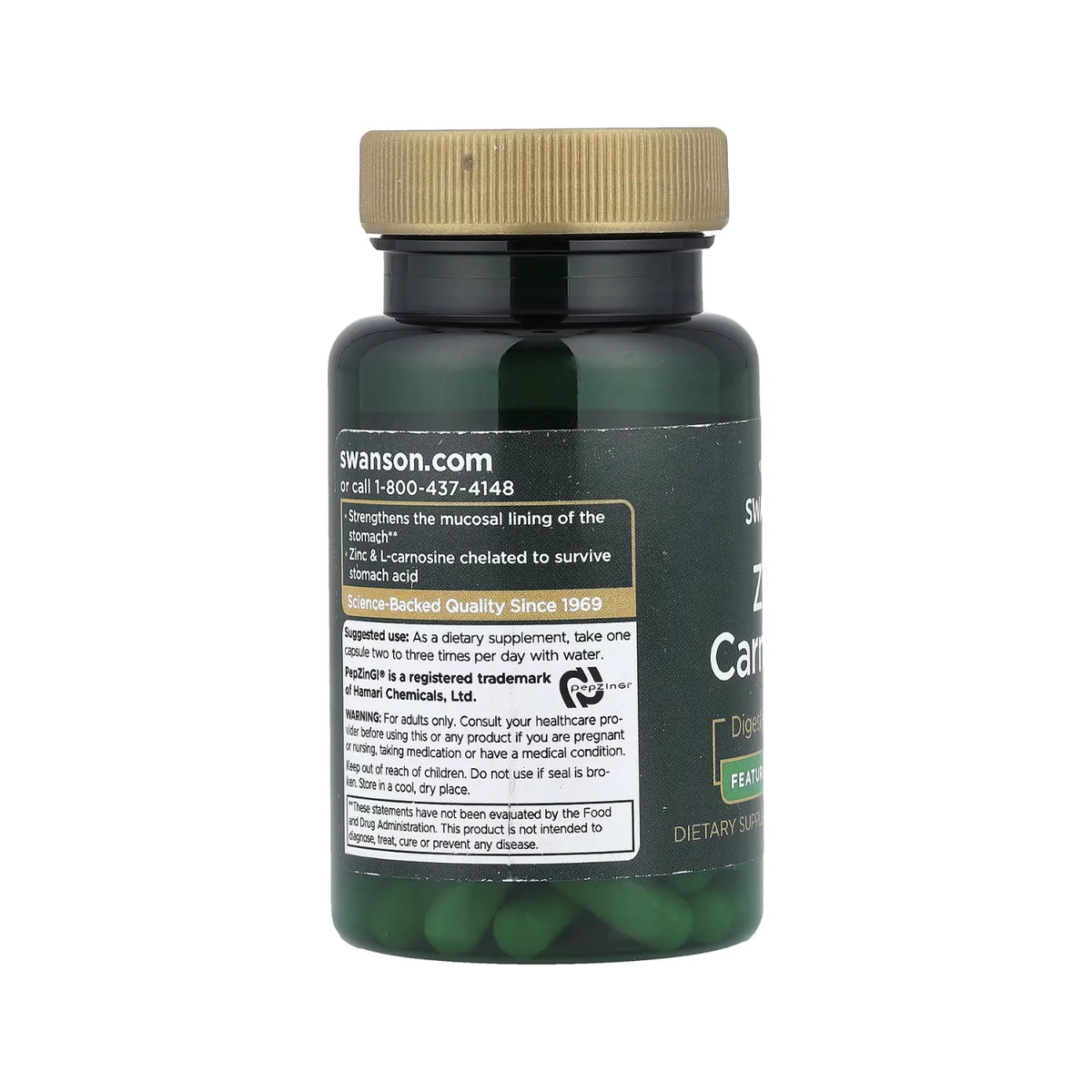 Swanson, Carnosina de Zinc, 60 Cápsulas