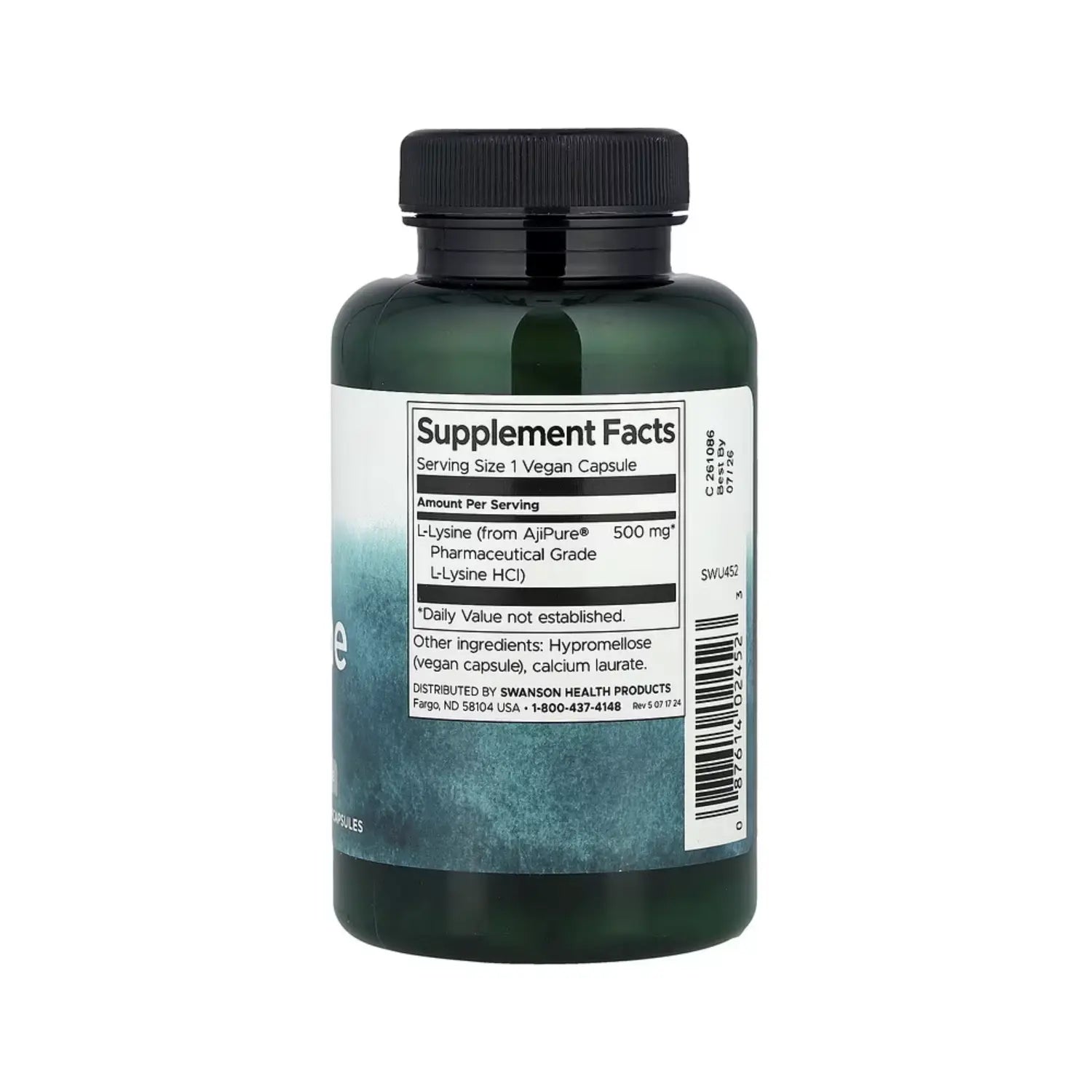 SWANSON L-LISINA DE CALIDAD FARM. 500 MG 90 VEGE CAPS SFN