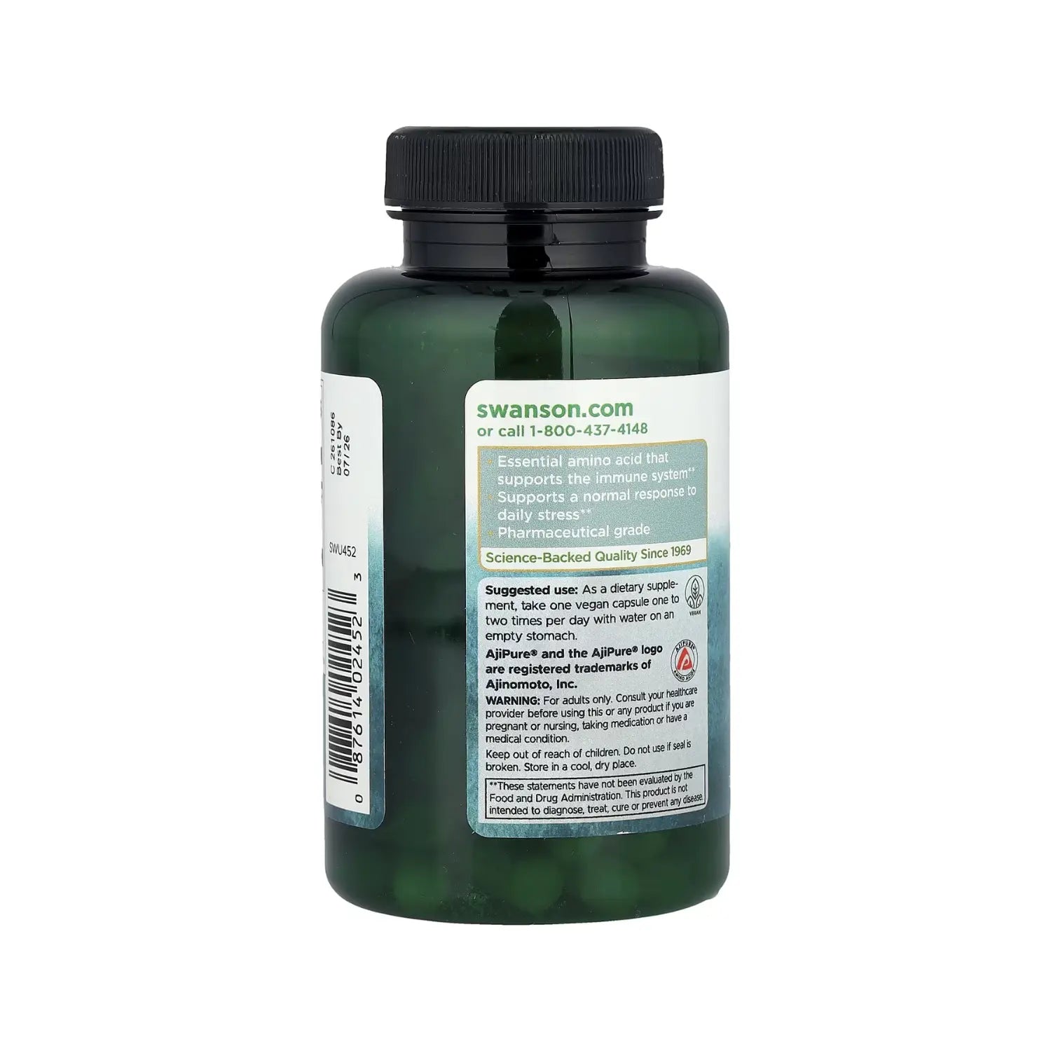 SWANSON L-LISINA DE CALIDAD FARM. 500 MG 90 VEGE CAPS SFN