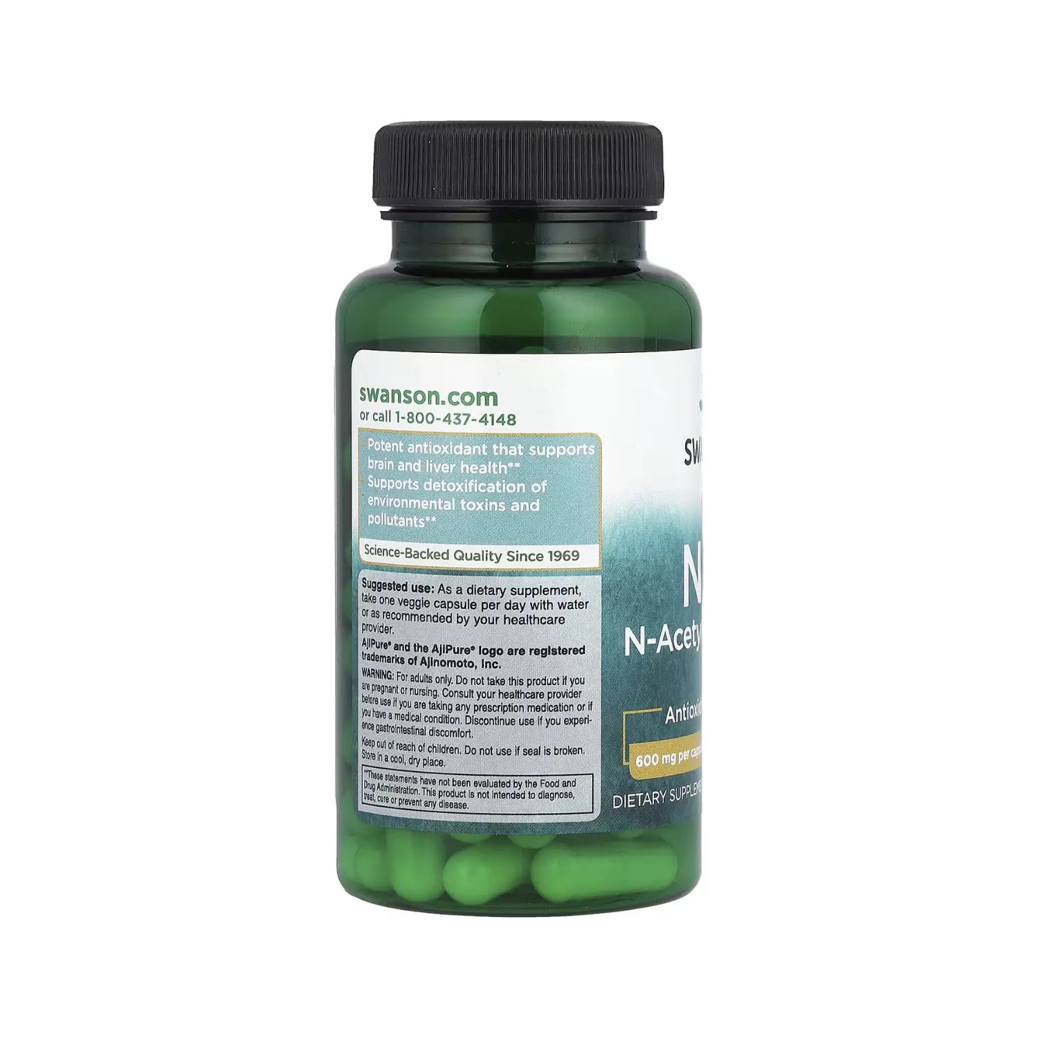 SWANSON NAC N-ACETIL L-CISTEÍNA 600 MG 60 CAPSULAS SFN