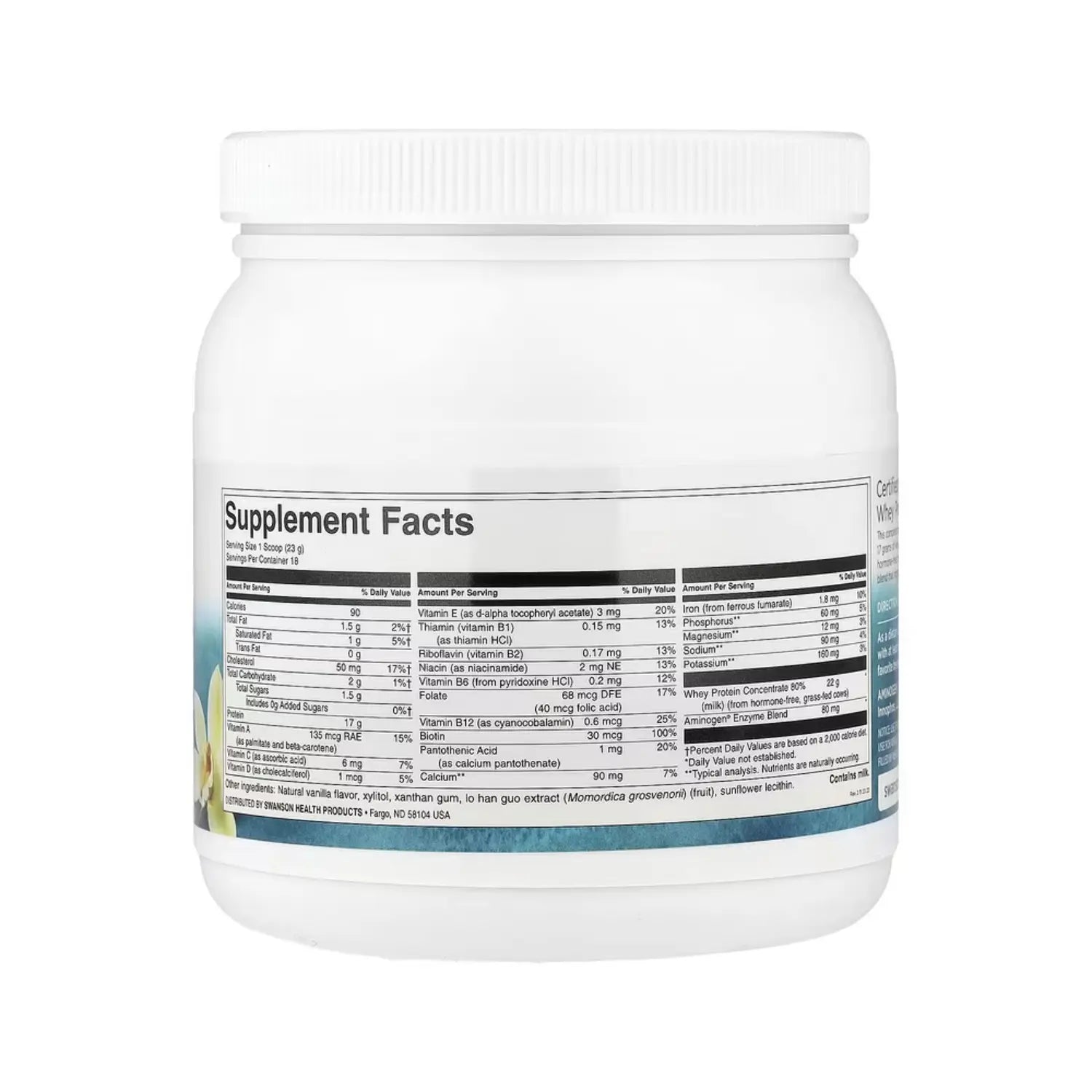 SWANSON PROTEÍNA DE SUERO DE LECHE EN POLVO VAINILLA 420G