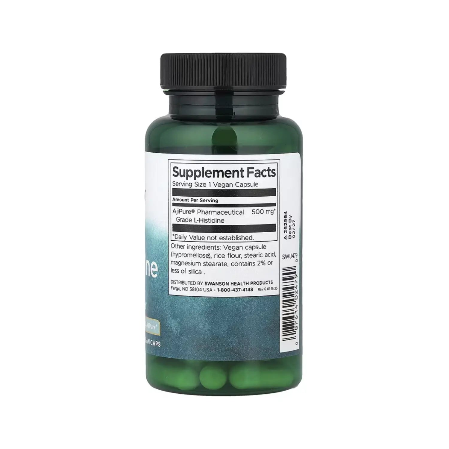 SWANSON, L-HISTIDINA, 500 MG, 60 CÁPSULAS VEGETALES SFN