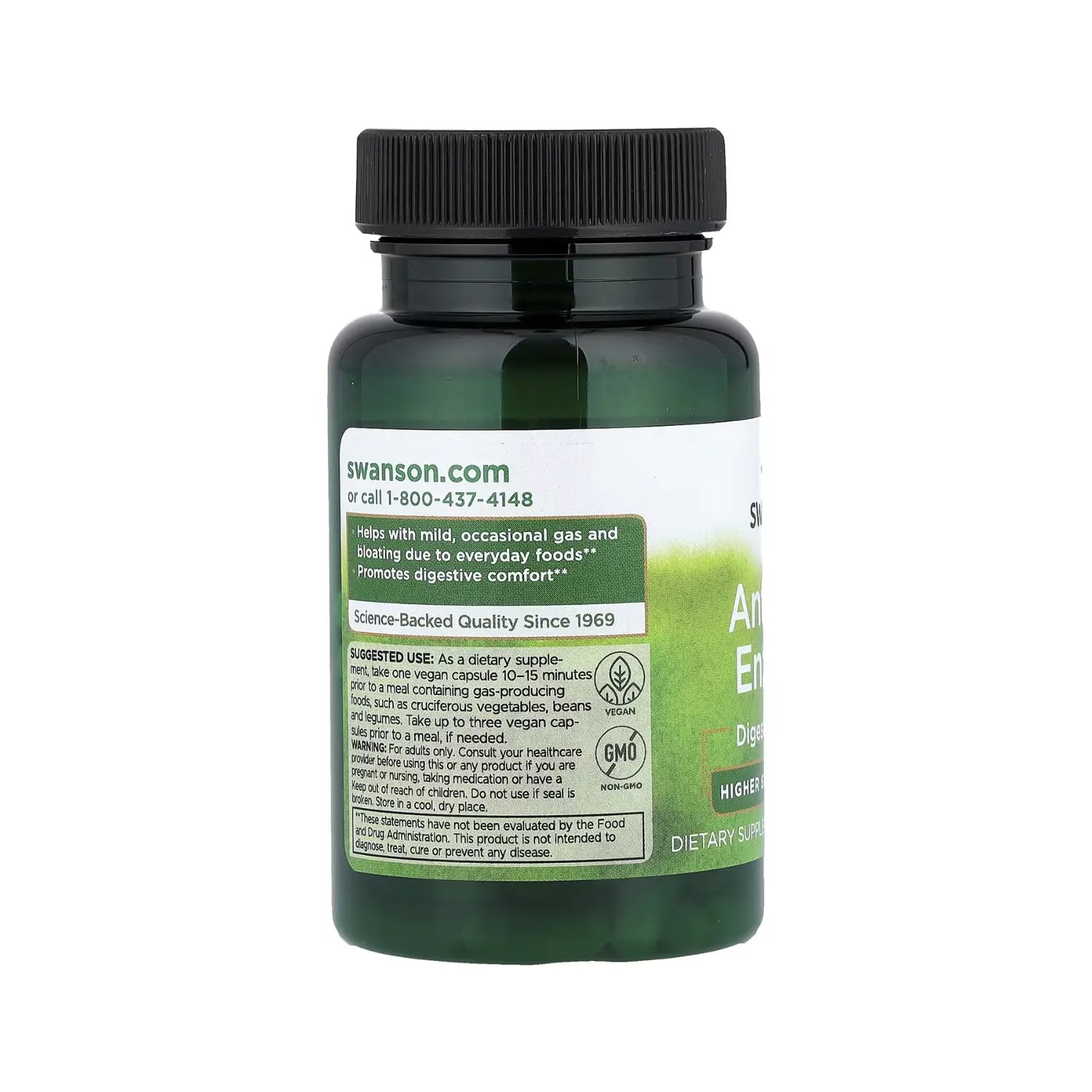 Swanson Anti-Gas Enzyme - High Potency Blend 40 mg 90 Veg Caps SFN