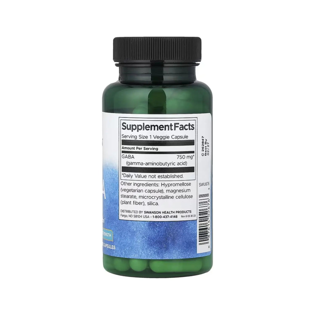 SWANSON GABA FUERZA MÁXIMA 750 MG 60 VEGECAPS SFN