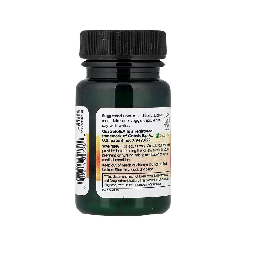 Swanson, Folato, Salud Celular Y Prenatal, 30 Cápsulas Vegetales (680 Mcg EDF Por Cápsula)