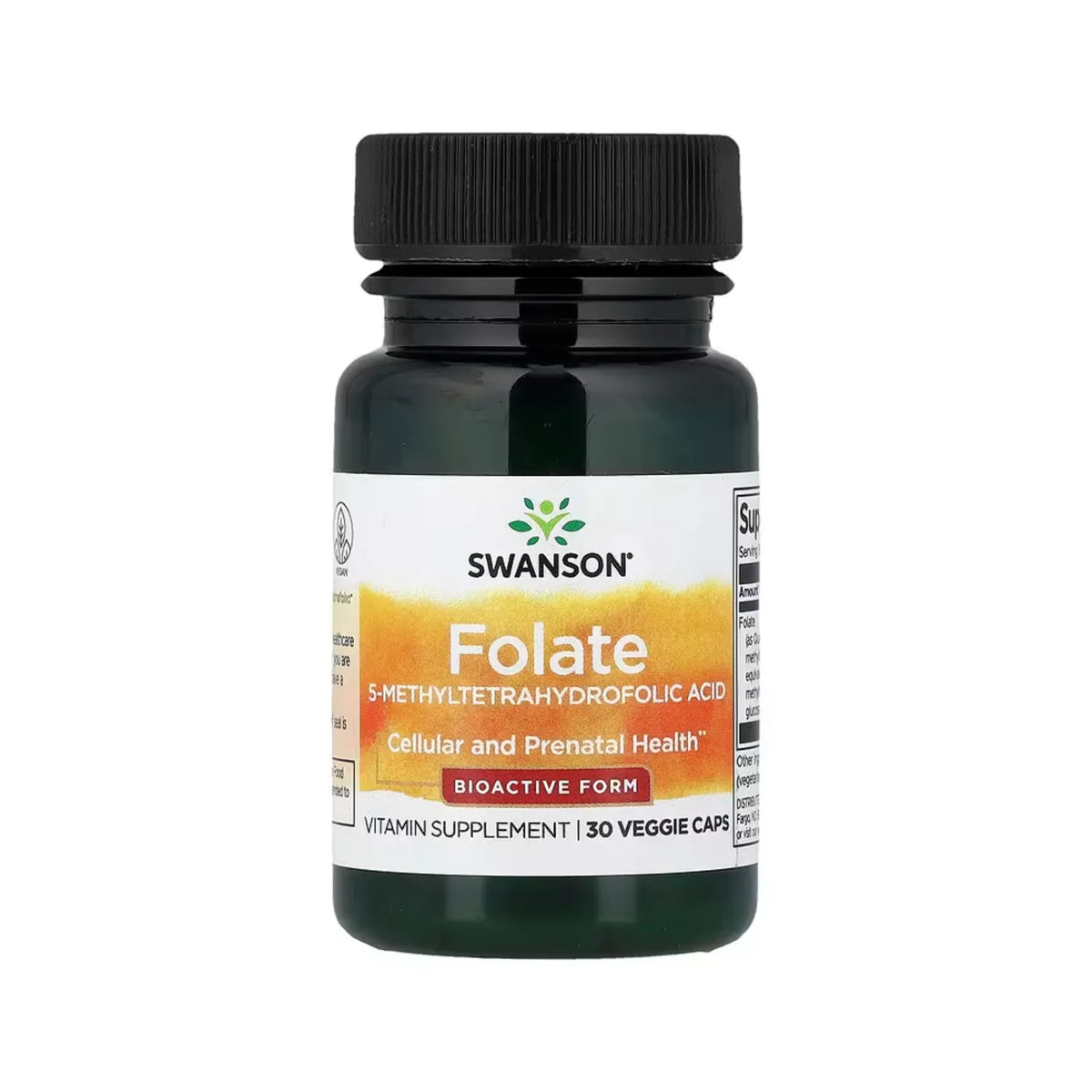 Swanson, Folato, Salud Celular Y Prenatal, 30 Cápsulas Vegetales (680 Mcg EDF Por Cápsula)
