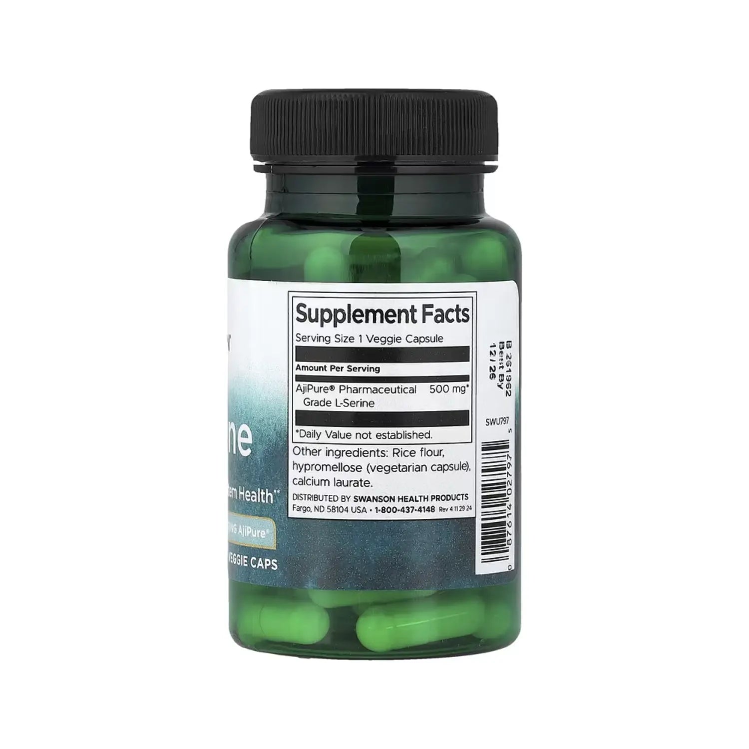 Swanson L-Serine - Featuring Ajipure 500 mg 60 Veg Caps sfn