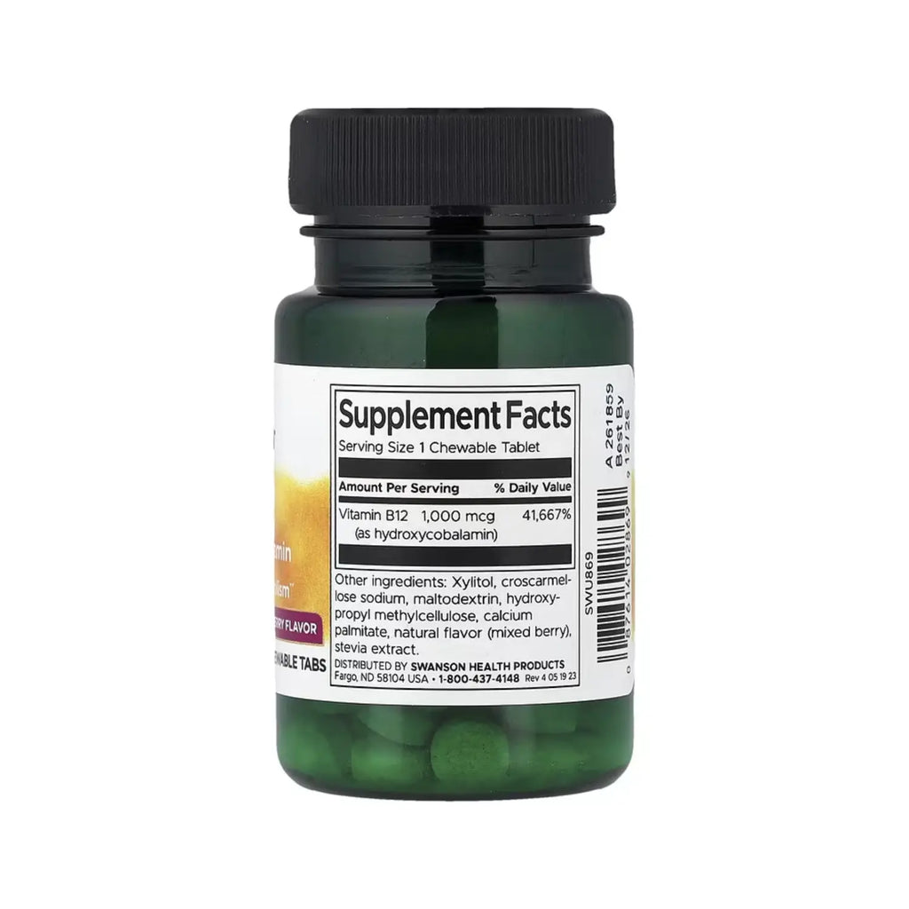 SWANSON VITAMINA B-12 SUBLINGUALES 60 COMPRIMIDOS SFN