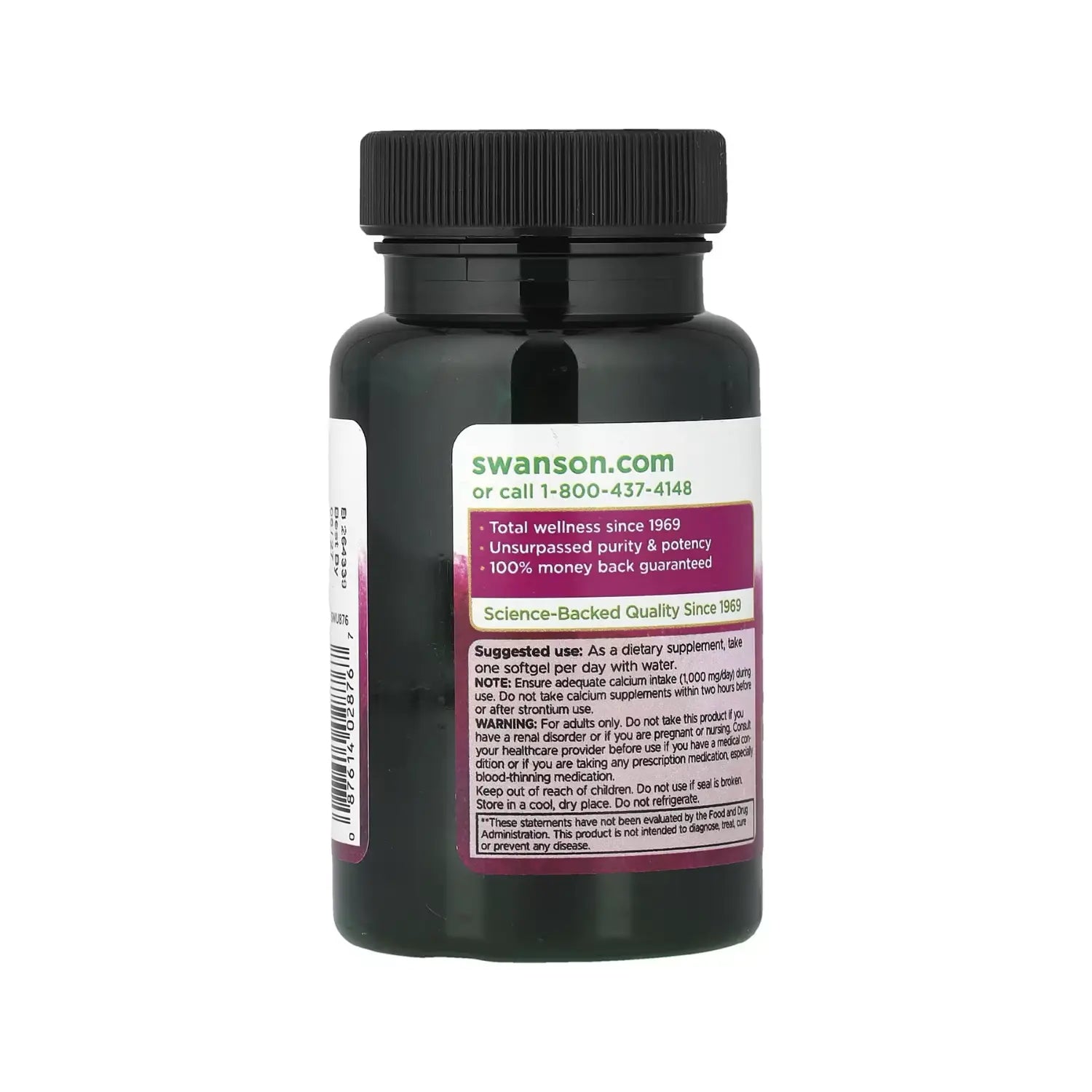 SWANSON VITAMINAS D3 Y K2 CON ESTRONCIO 25MCG 60SOFTGELS SFN