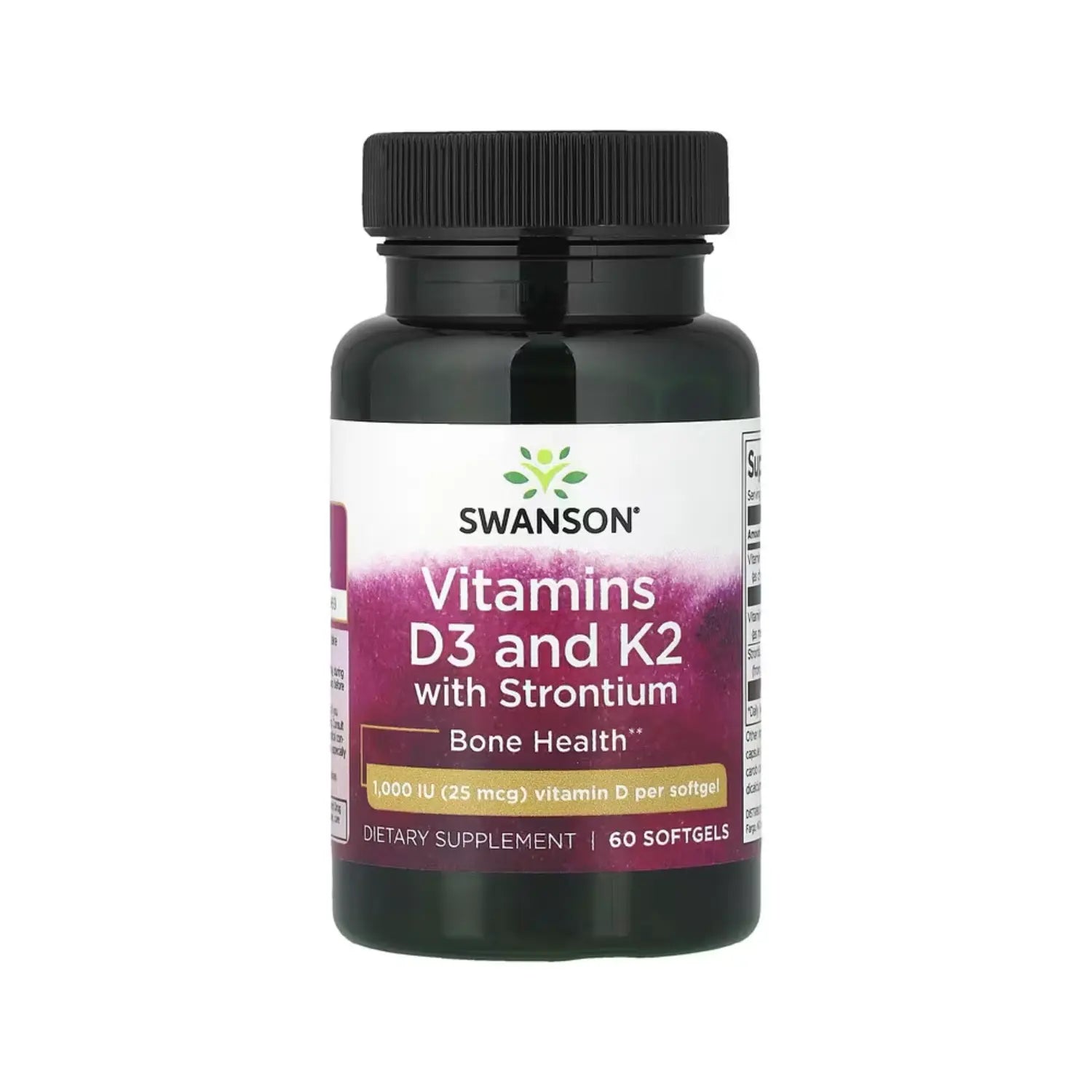 SWANSON VITAMINAS D3 Y K2 CON ESTRONCIO 25MCG 60SOFTGELS SFN