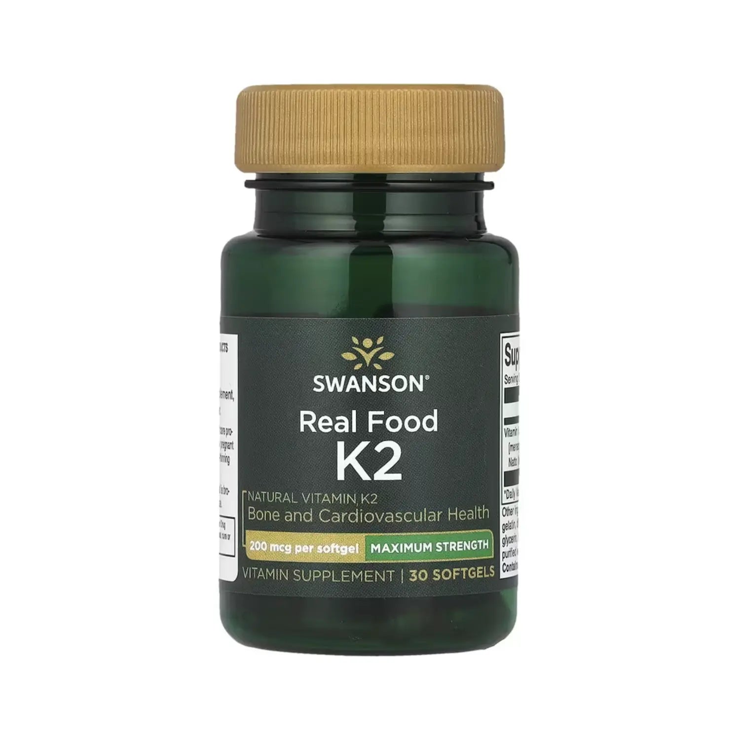 SWANSON REAL FOOD K2 200 MCG 30 CAPSULAS BLANDAS SFN