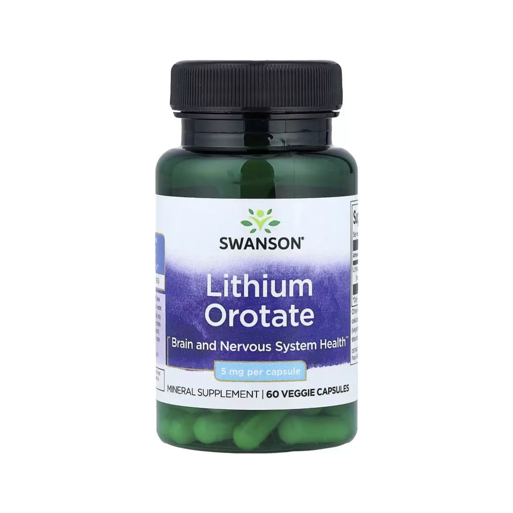 Swanson, Orotato De Litio, 5 Mg, 60 Cápsulas Vegetales