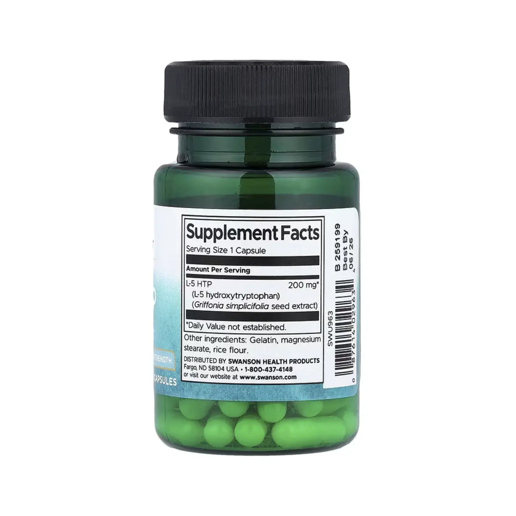 SWANSON SOPORTE DEL SUEÑO 5-HTP FUERZA MÁXIMA 200MG 60CAPS SFN