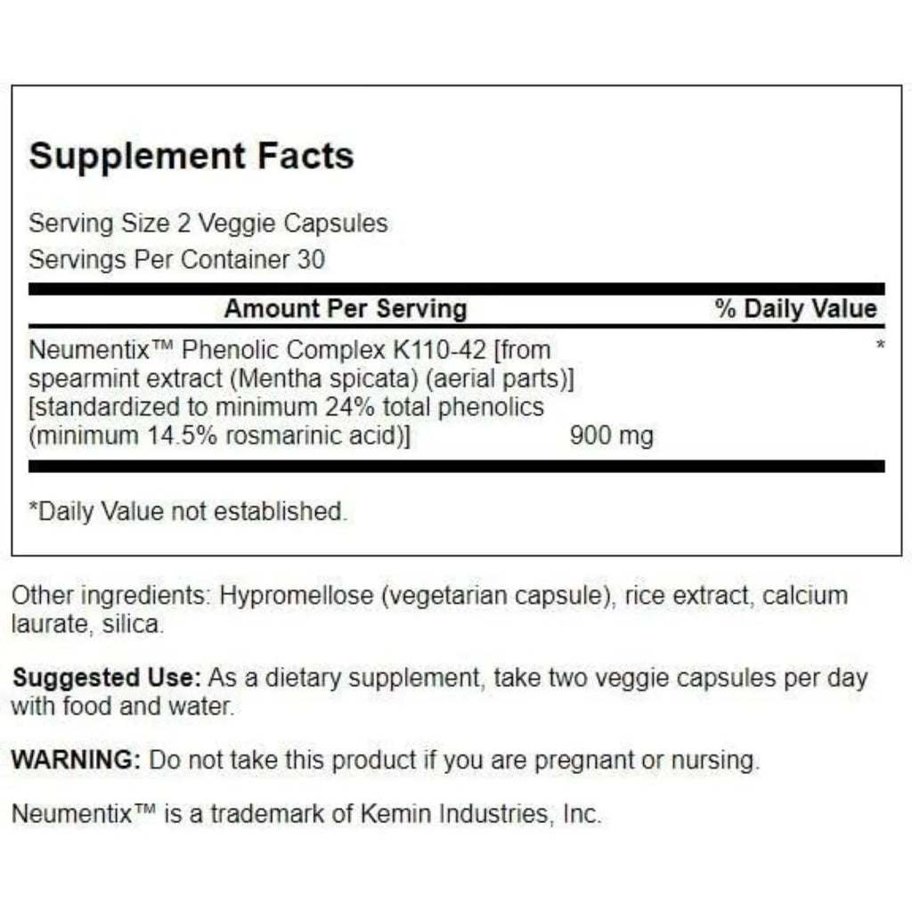SWANSON COMPLEJO FENÓLICO DE MENTA VERDE 450MG 60VEGCAPS SFN