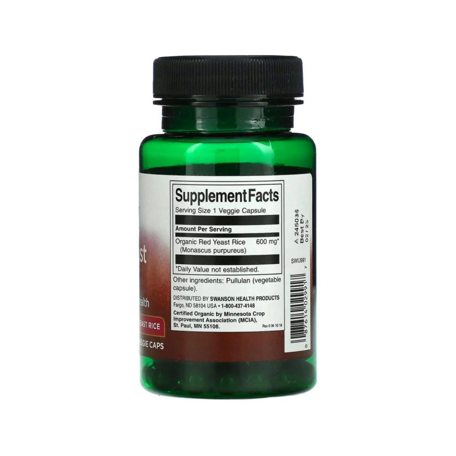 Swanson Red Yeast Rice 60 Capsulas Vegetarianas Sfn