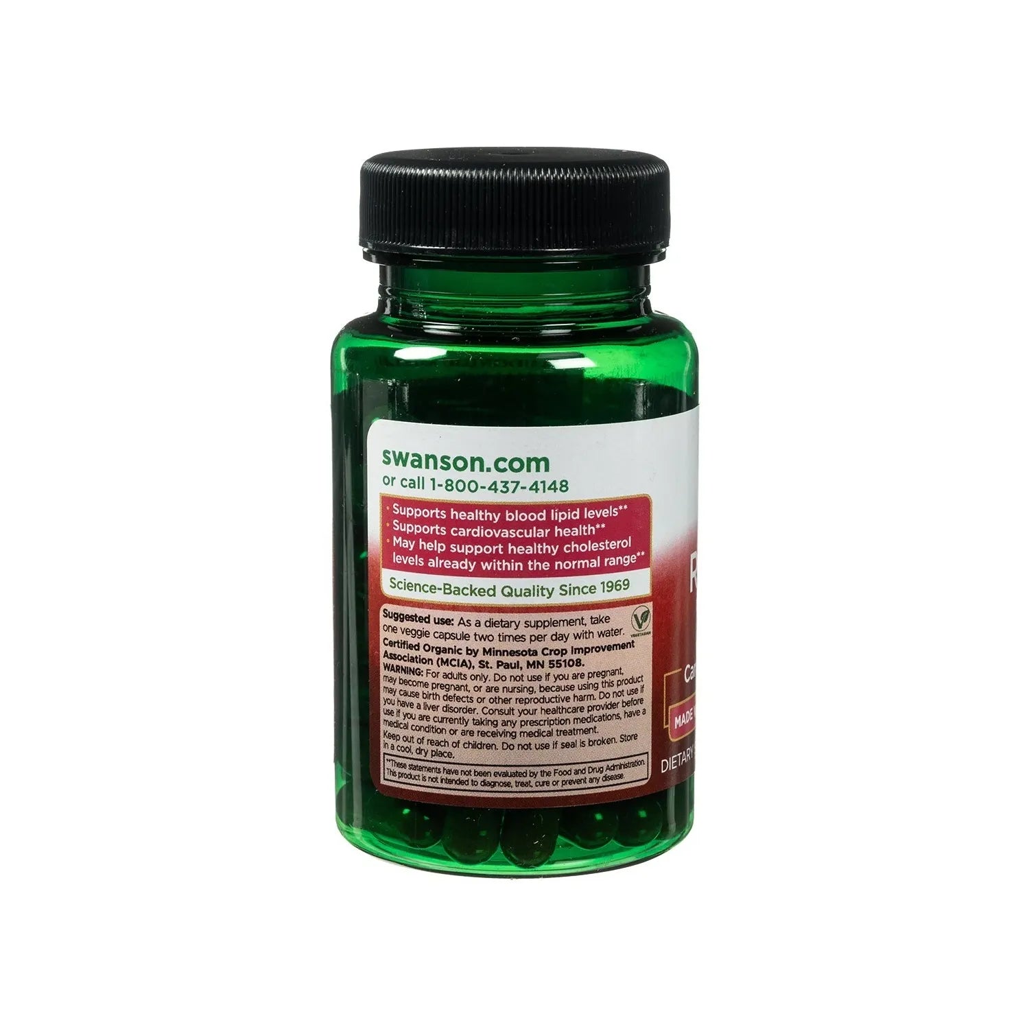 Swanson Red Yeast Rice 60 Capsulas Vegetarianas Sfn