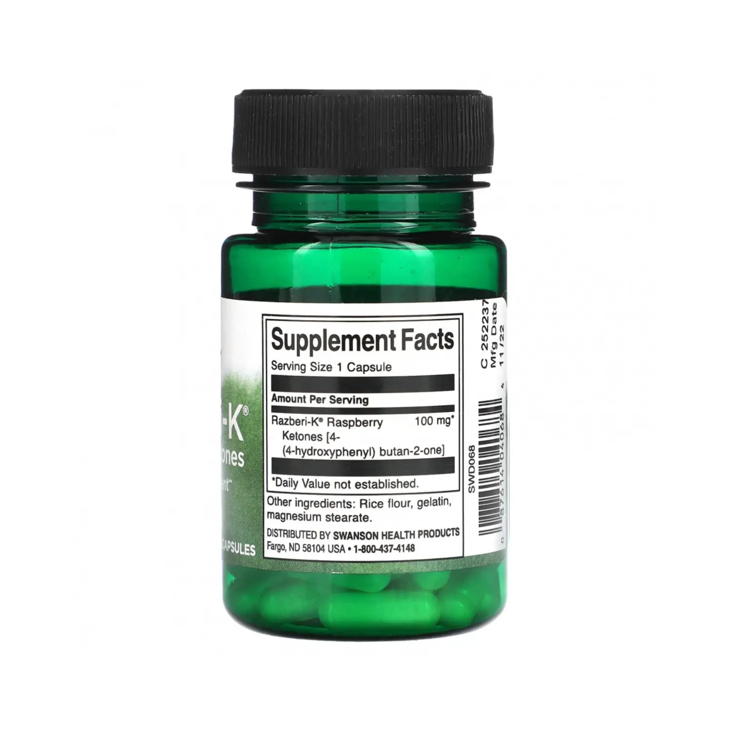SWANSON CETONAS DE FRAMBUESA RAZBERI-K 100MG 60 CAPS SFN