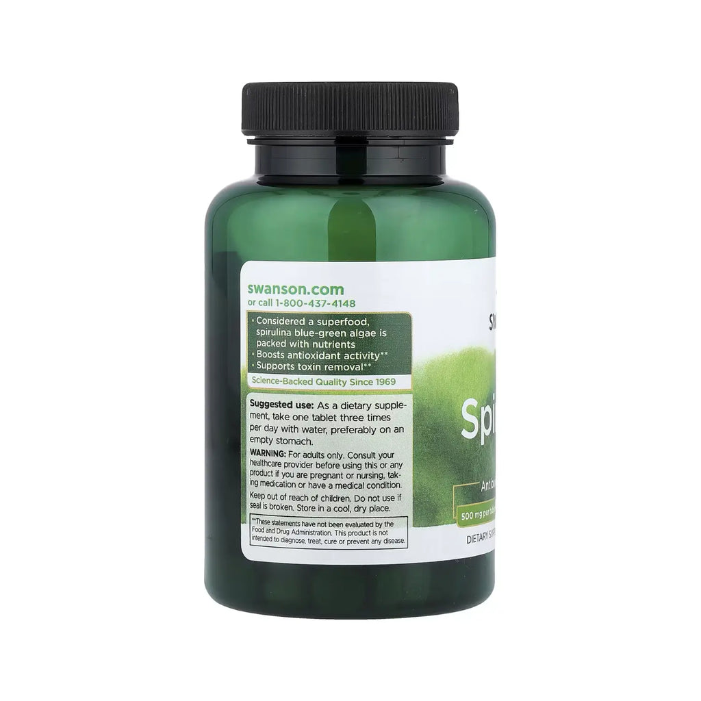SWANSON ESPIRULINA 500MG ANTIOXIDANTE 180TABS SFN