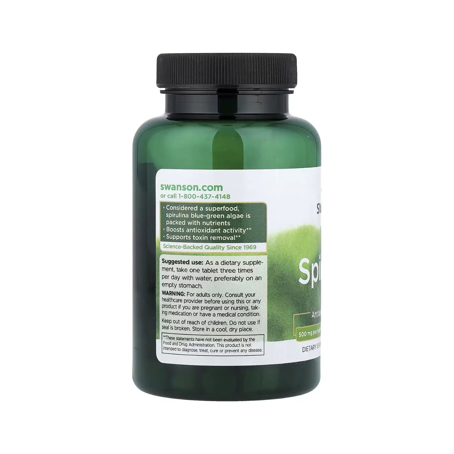 SWANSON ESPIRULINA 500MG ANTIOXIDANTE 180TABS SFN
