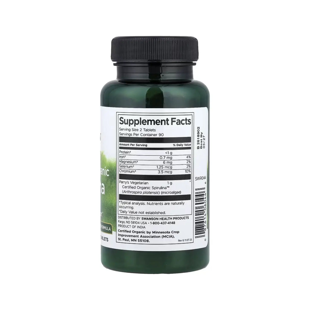 SWANSON ESPIRULINA ORGANICA 500 MG 180 TABS SFN