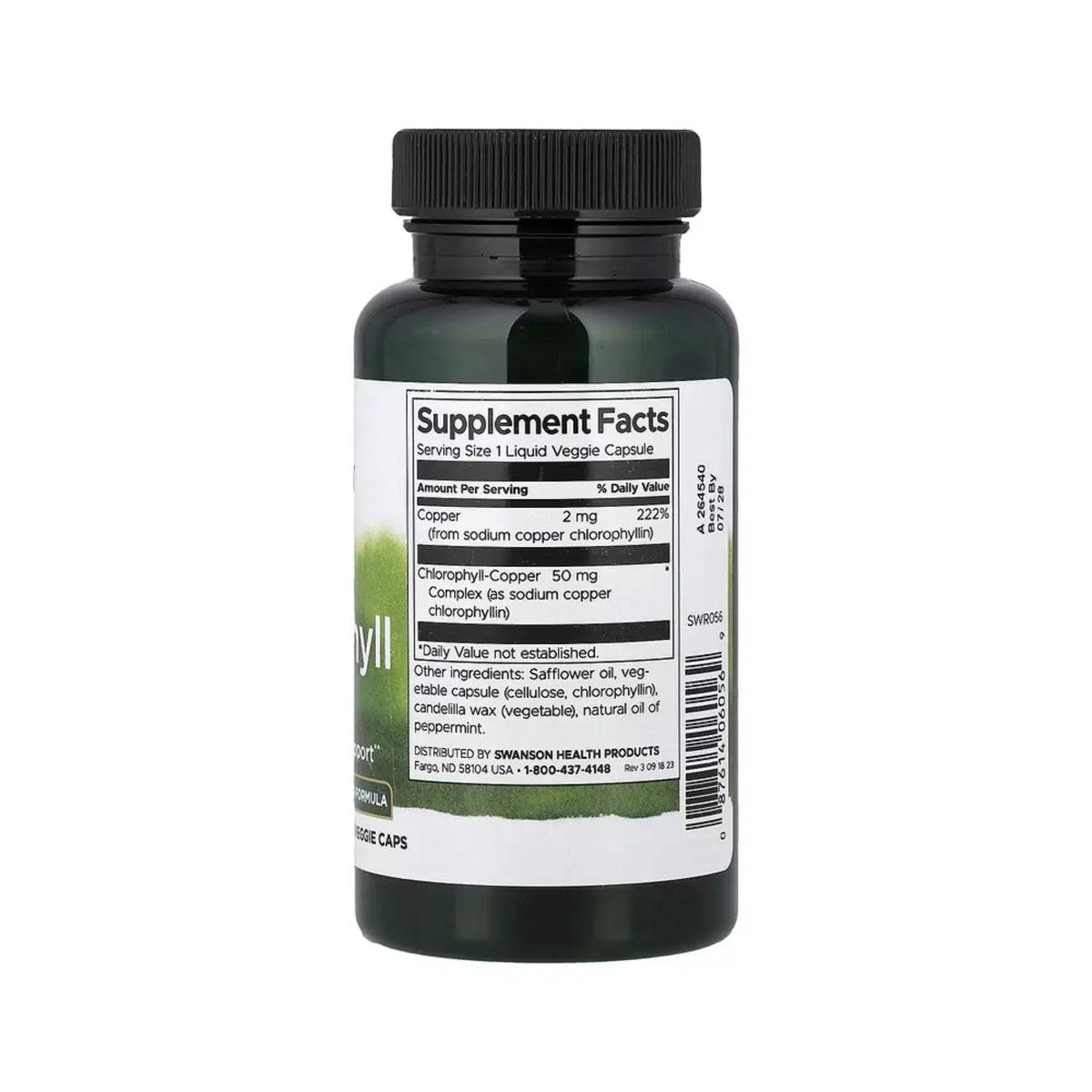 Swanson Clorofila, Refuerzo Para La Digestión Y La Desintoxicación, 90 Cápsulas Vegetales Con Contenido Líquido