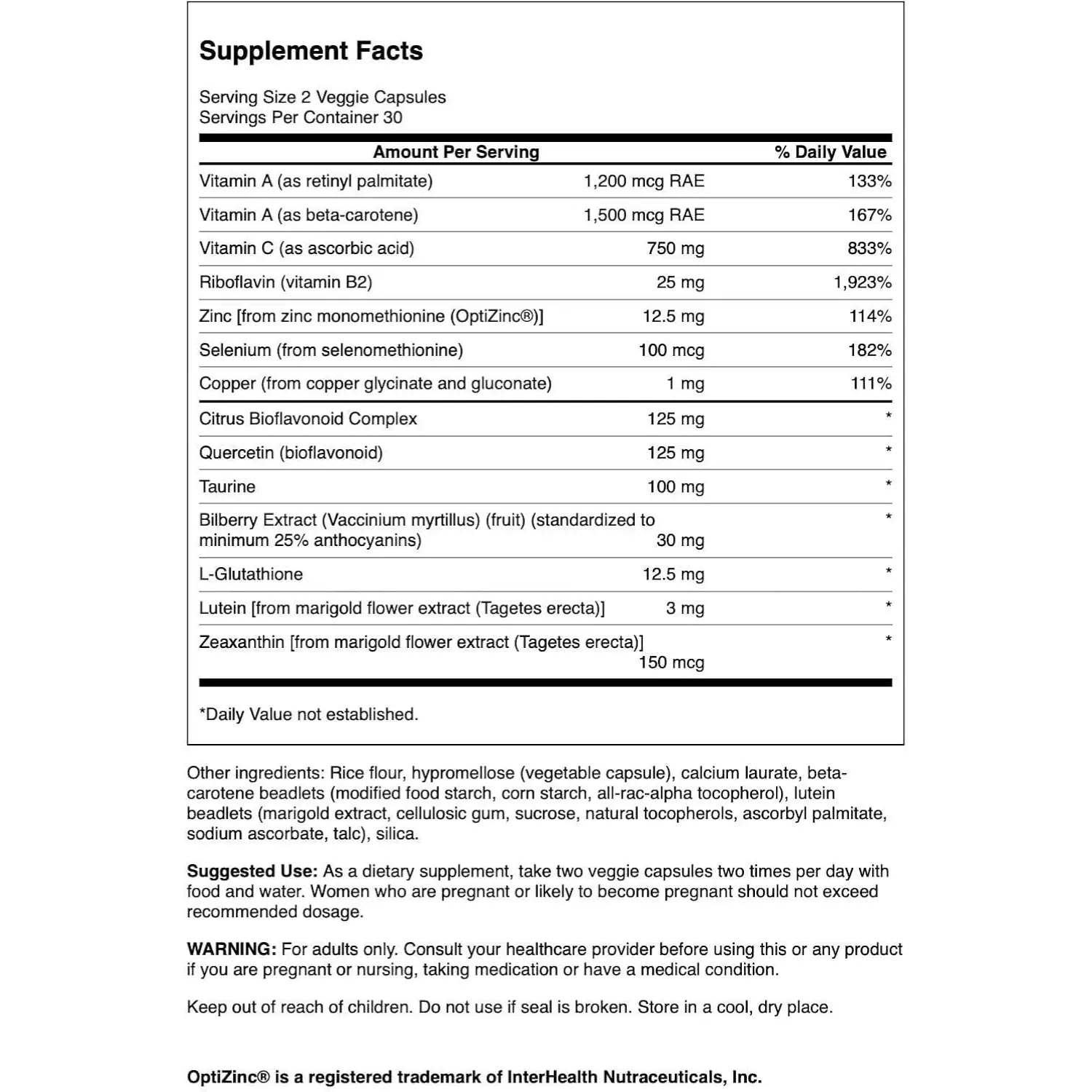 Swanson Vision Essentials 60 Veg Caps SFN