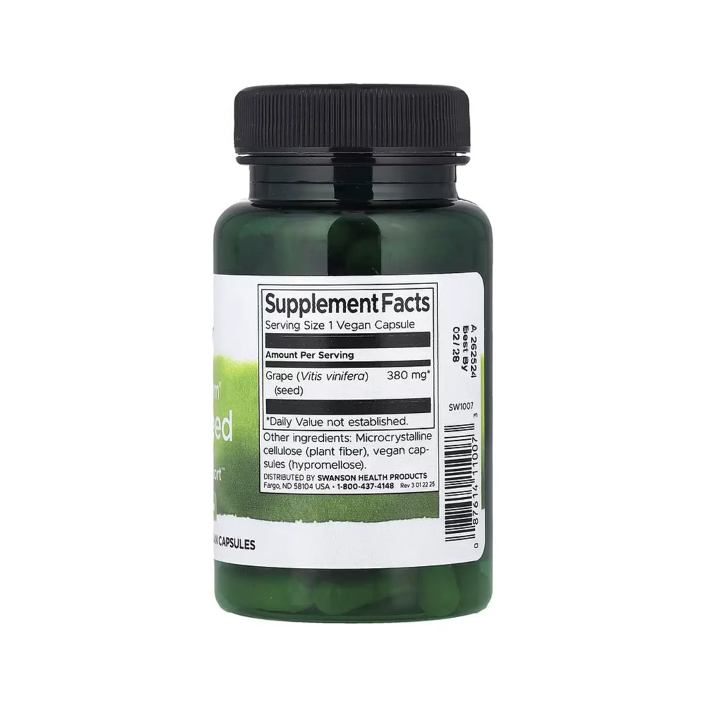 SWANSON SEMILLA DE UVA FULL SPECTRUM 380 MG 100 CAPS SFN