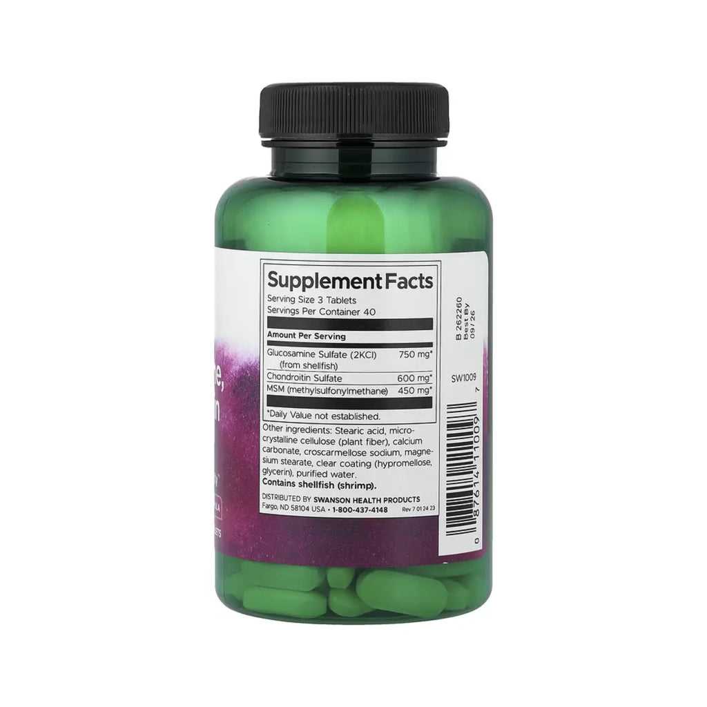 SWANSON GLUCOSAMINA, CONDROITINA Y MSM 120 TABS SFN