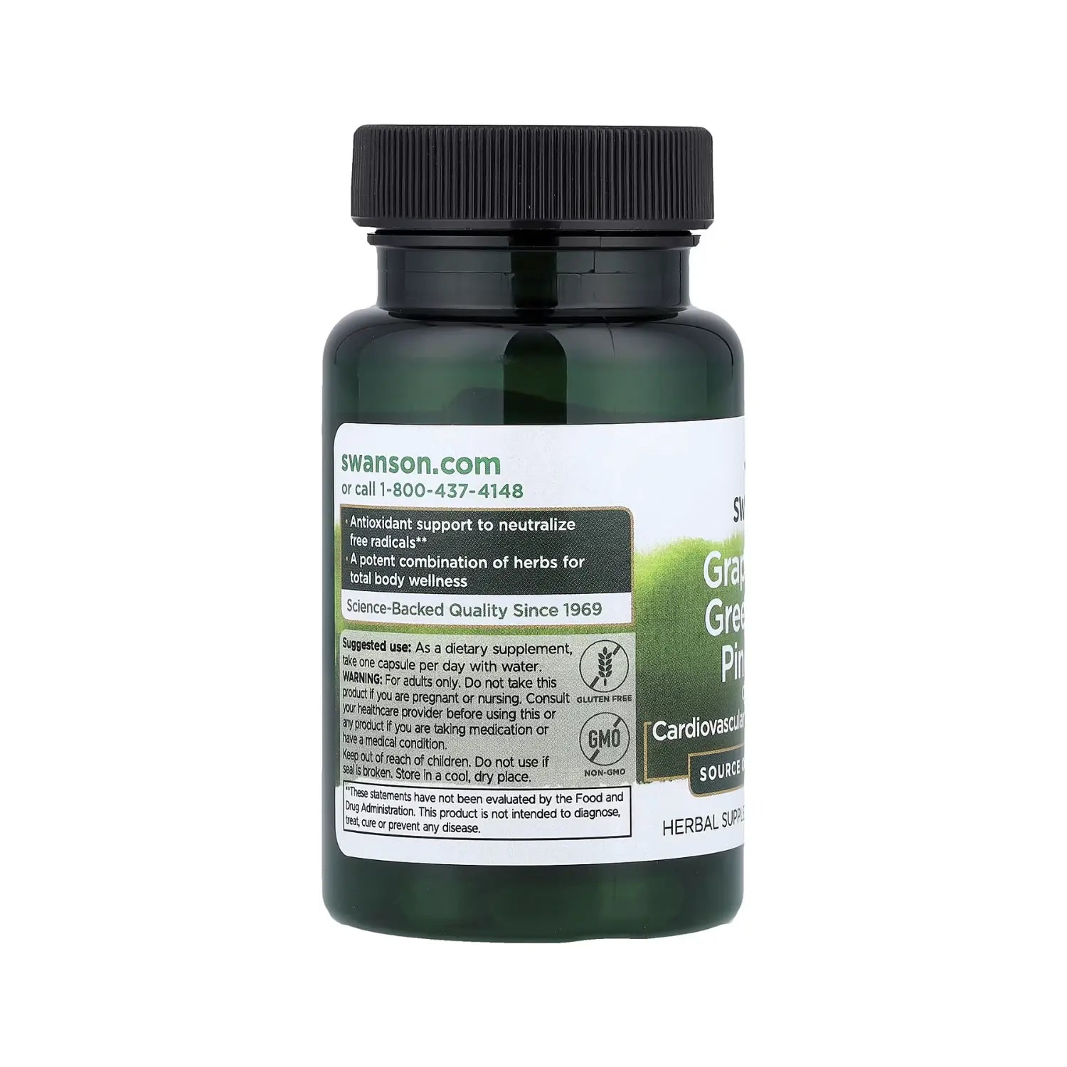 SWANSON COMPLEJO SEMILLAS UVA, TÉ VERDE Y CORTEZA PINO 60CAPS SFN