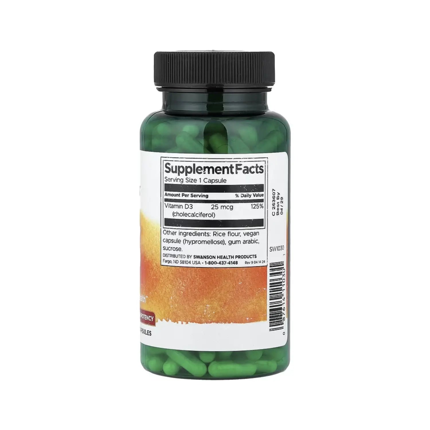 Swanson Vitamina D3 Cholecalciferol 250 Capsulas Sfn