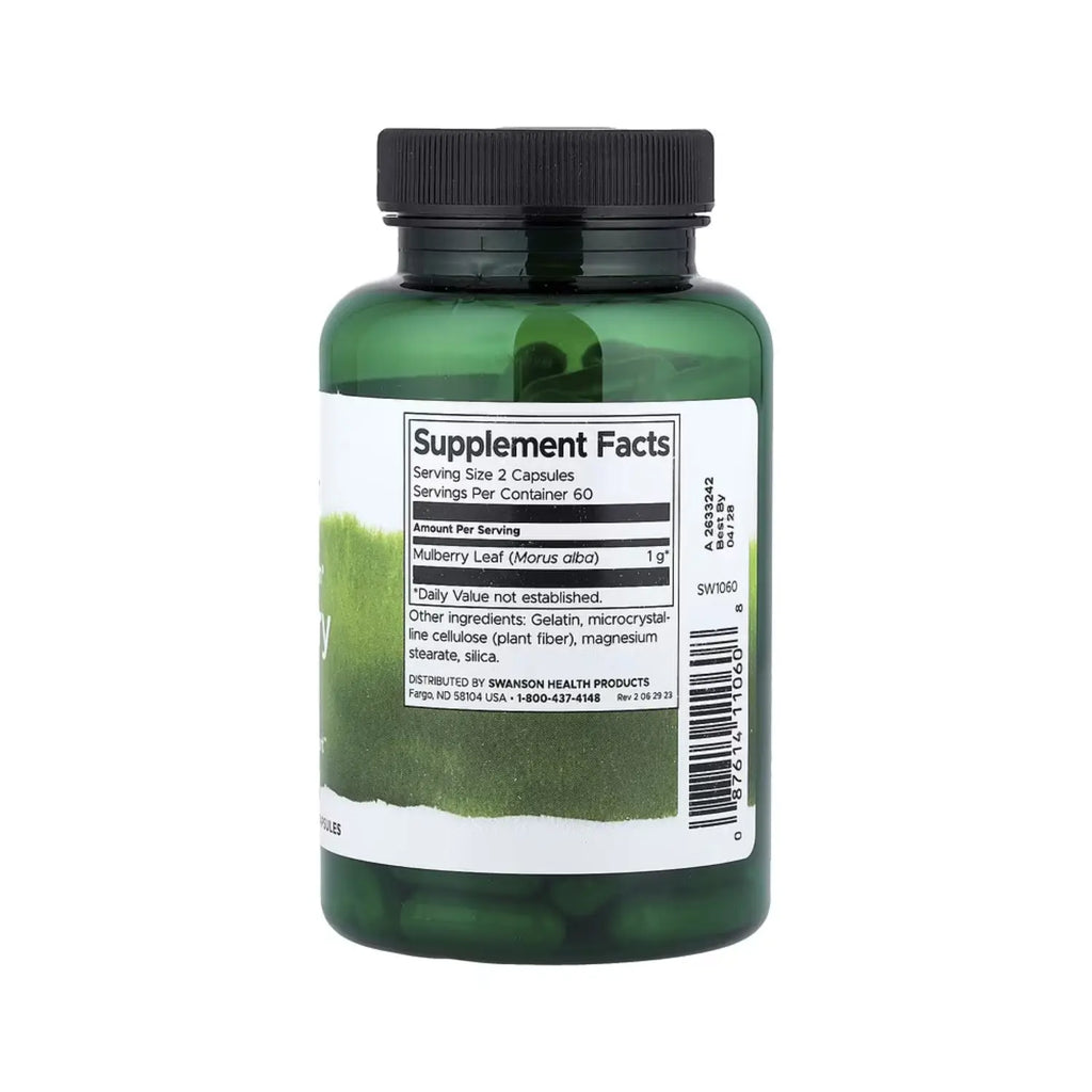 SWANSON HOJA DE MORERA 500MG CONTROL DE AZUCAR 120CAPS SFN