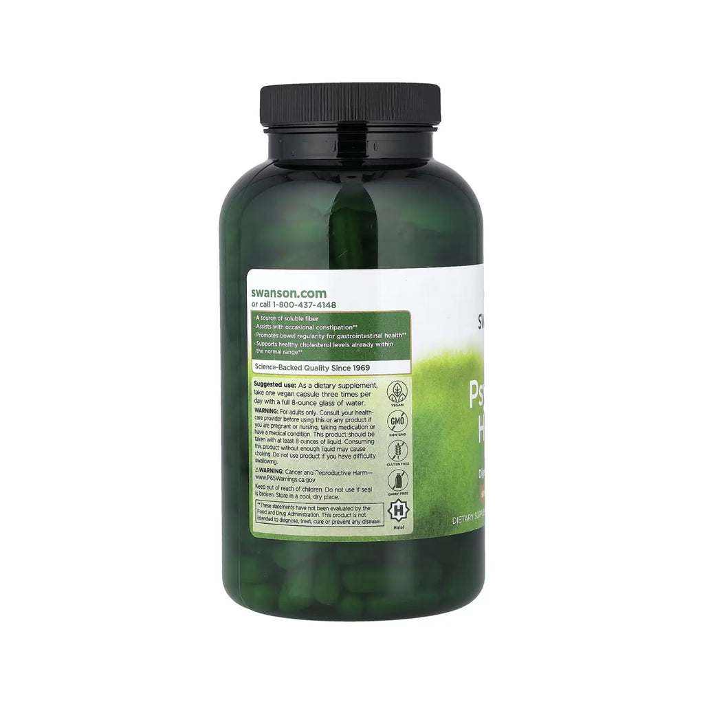 Swanson Cascaras Psyllium 610mg Salud Digestiva 300caps Sfn