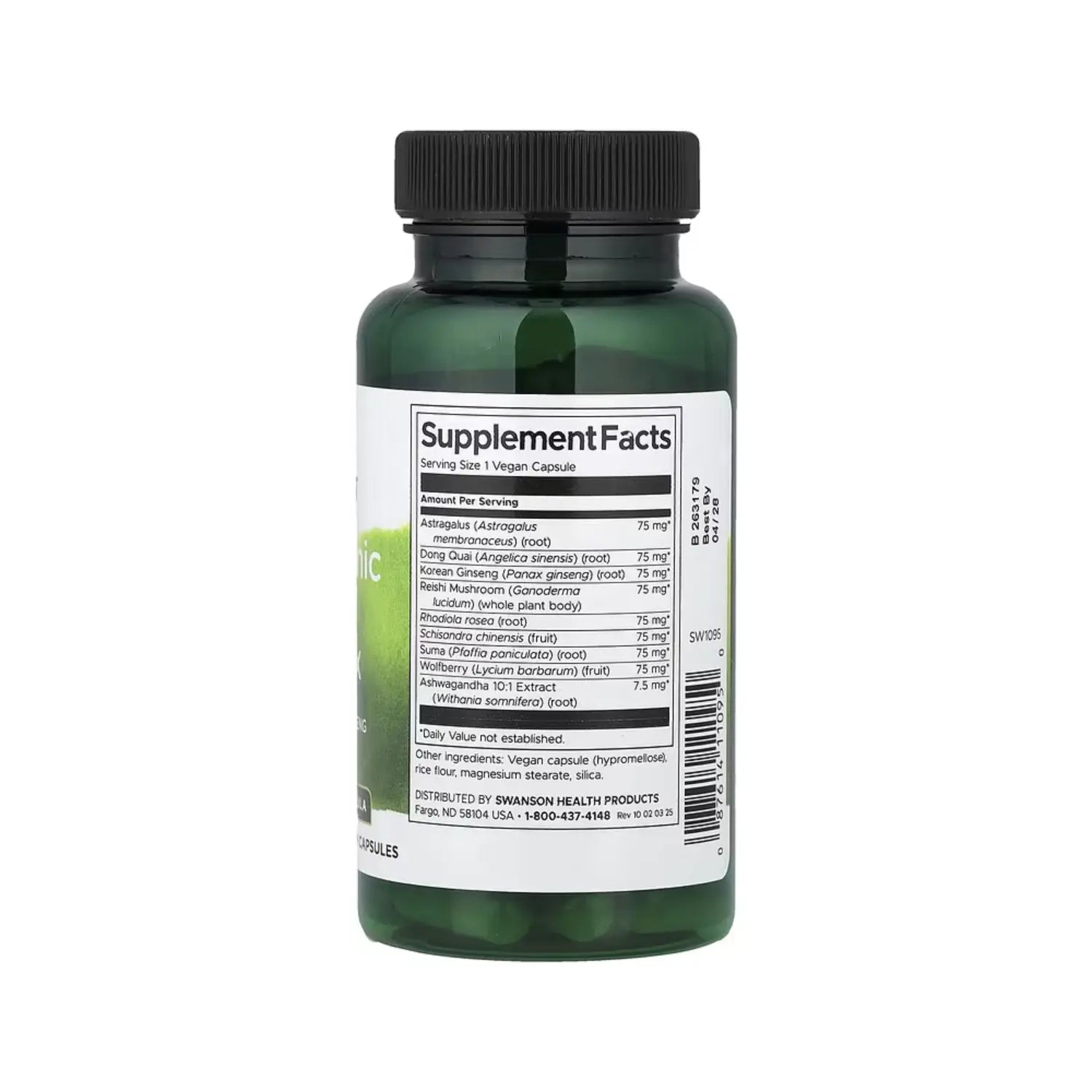 Swanson Complejo Herbal Adaptógeno 60 Caps Apoyo Estrés Sfn Sin Sabor