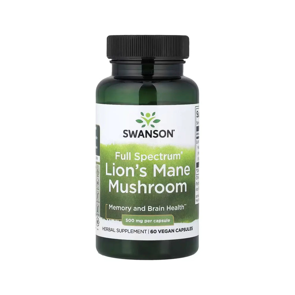 Swanson Full Spectrum Lion's Mane Mushroom 500 mg 60 cápsulas