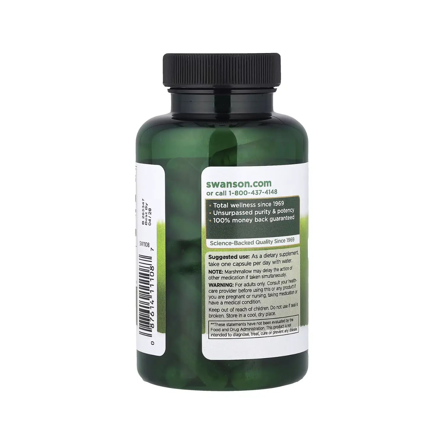 SWANSON RAÍZ DE MALVAVISCO 500 MG 90 CAPS SFN
