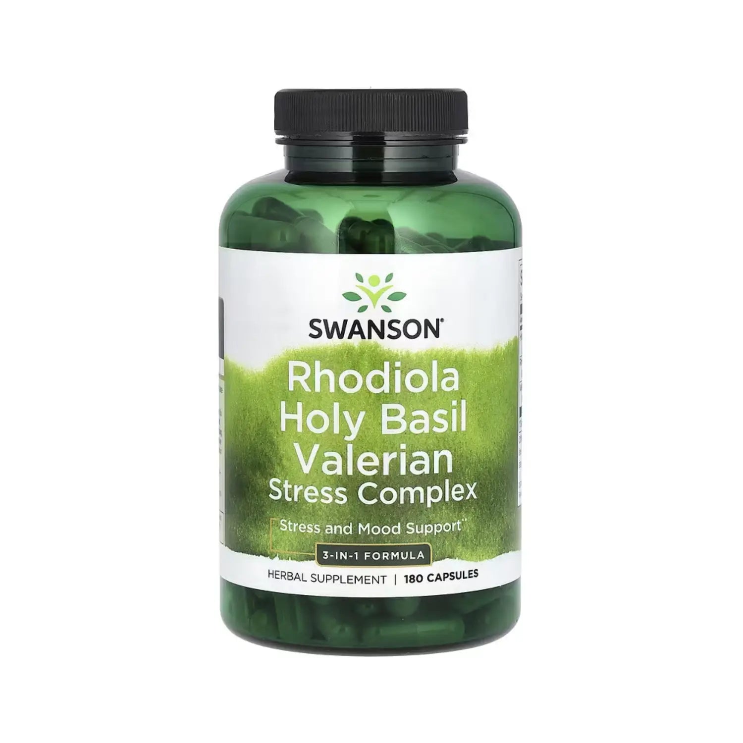 SWANSON RHODIOLA HOLY BASIL VALERIANA 180CAPS SFN