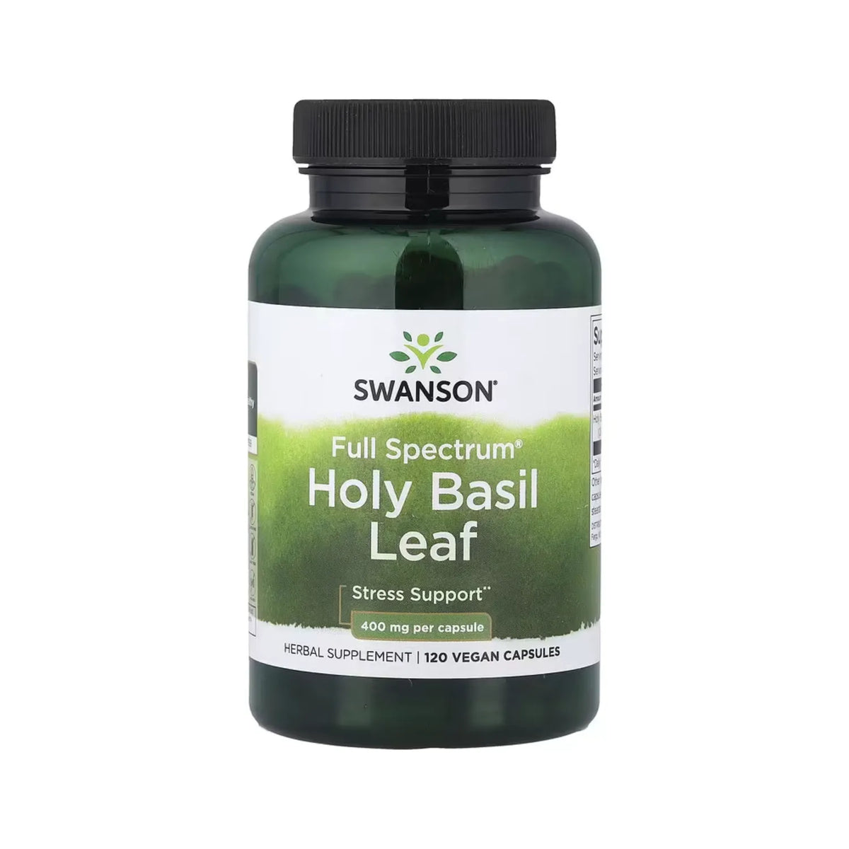 Swanson, Hoja De Albahaca Morada Full Spectrum®, Suplemento Para El Alivio Del Estrés, 400 Mg, 120 Cápsulas Veganas
