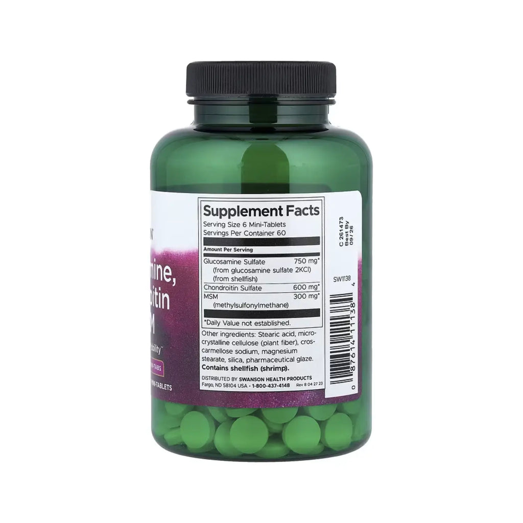 SWANSON GLUCOSAMINA, CONDROITINA Y MSM 360 TABS SFN