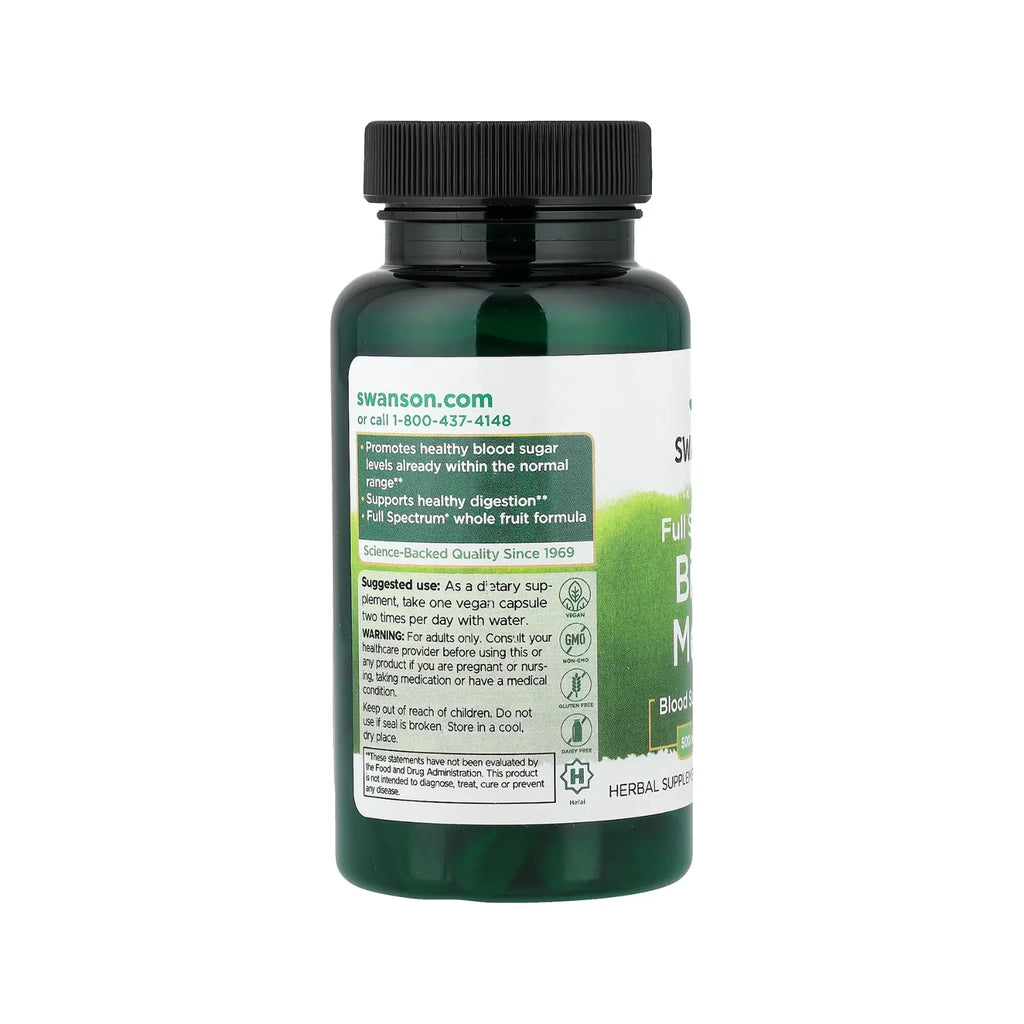 Swanson, Melón Amargo, Apoyo Metabólico Para El Control De La Glucosa En Sangre Y La Digestión. 500 Mg, 60 Cápsulas Veganas